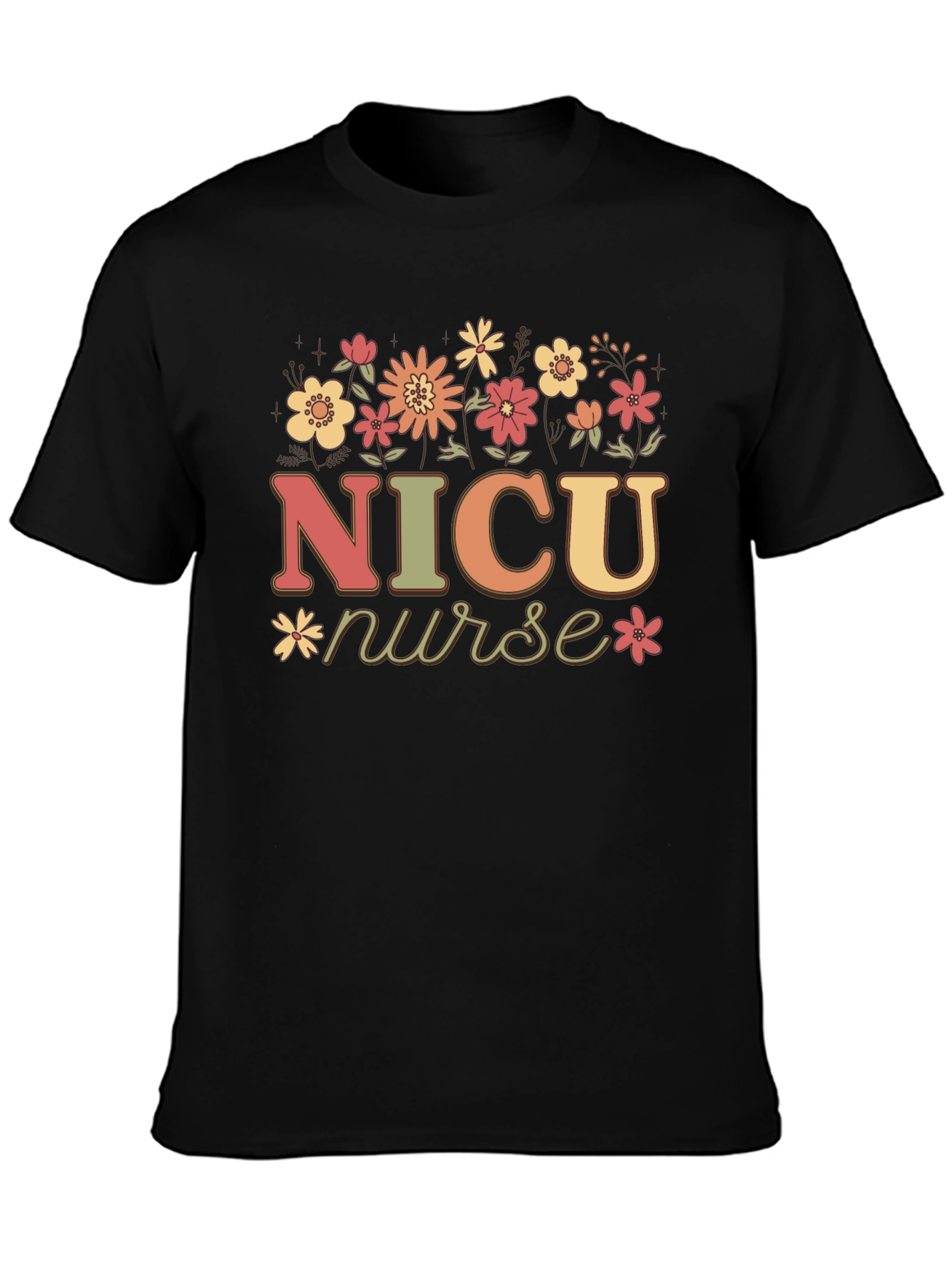 NICU Nurse Floral Graphic T-Shirt