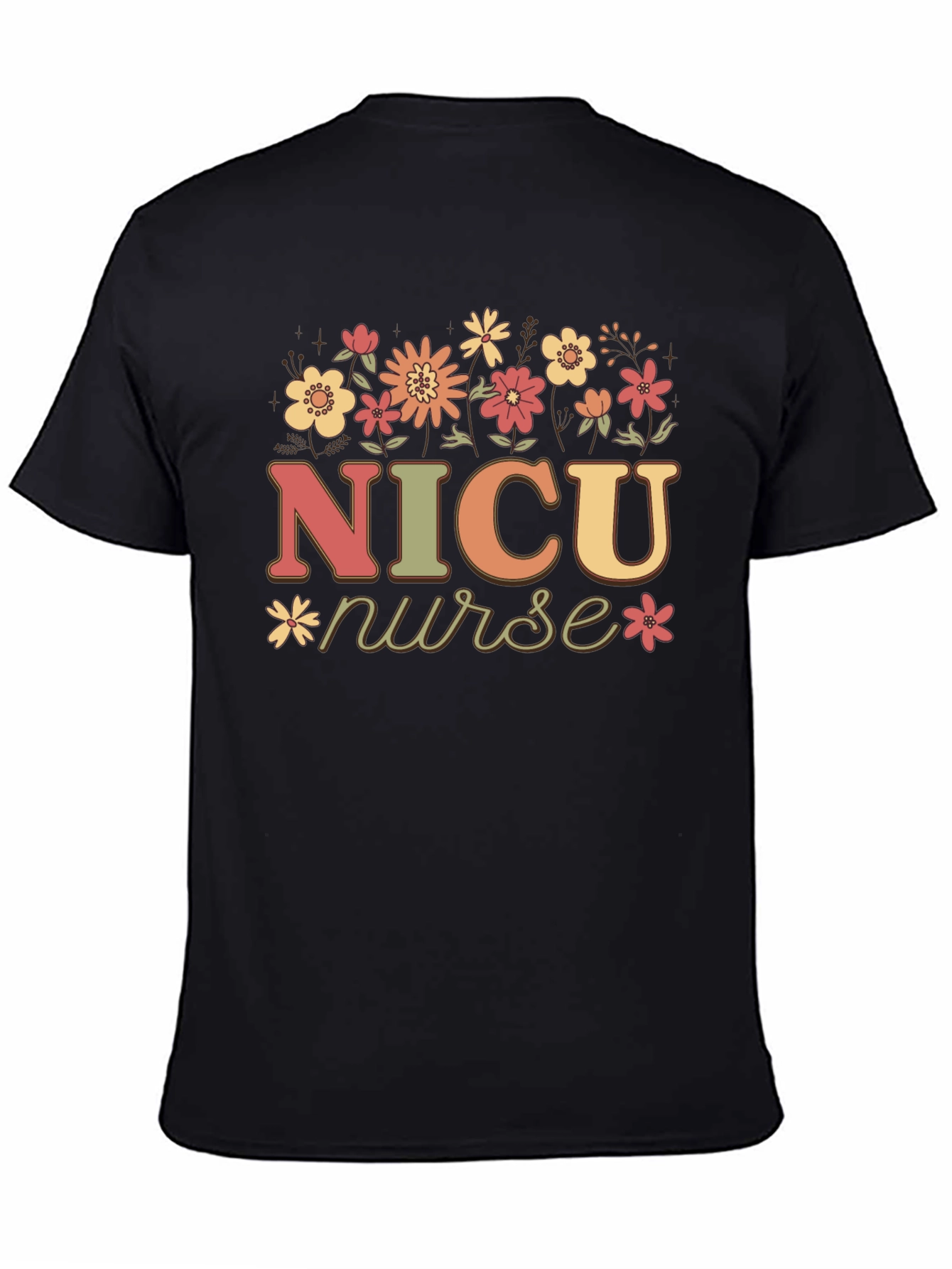 NICU Nurse Floral Graphic T-Shirt