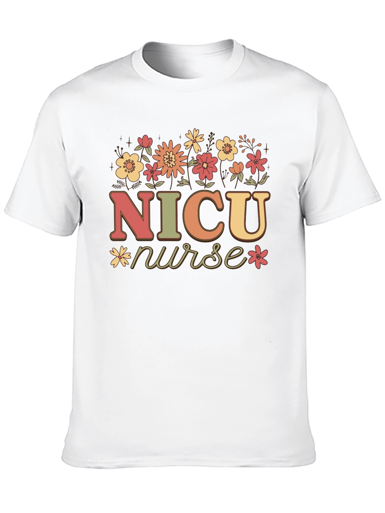 NICU Nurse Floral Graphic T-Shirt