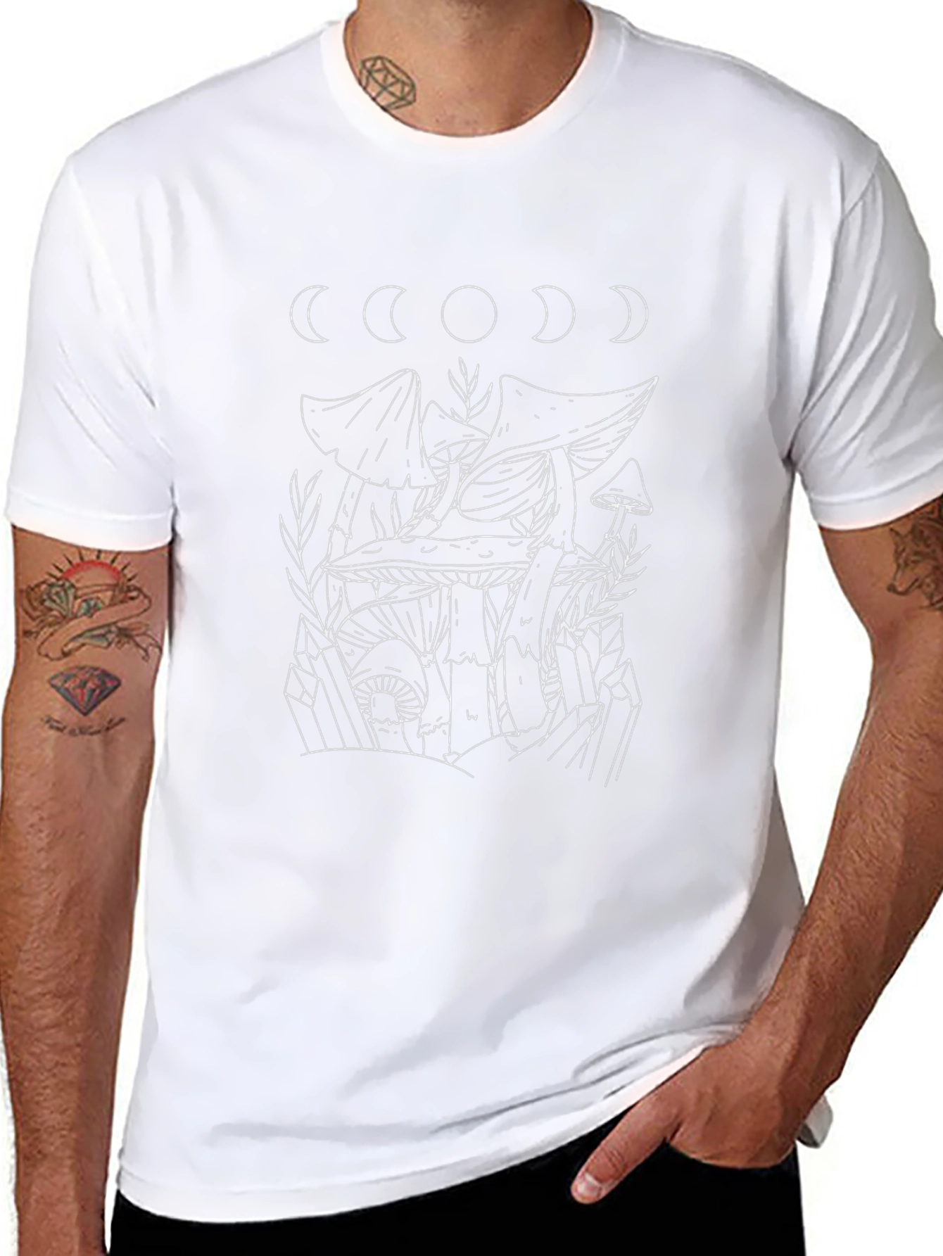 Mushroom Moon Graphic Tee - Black