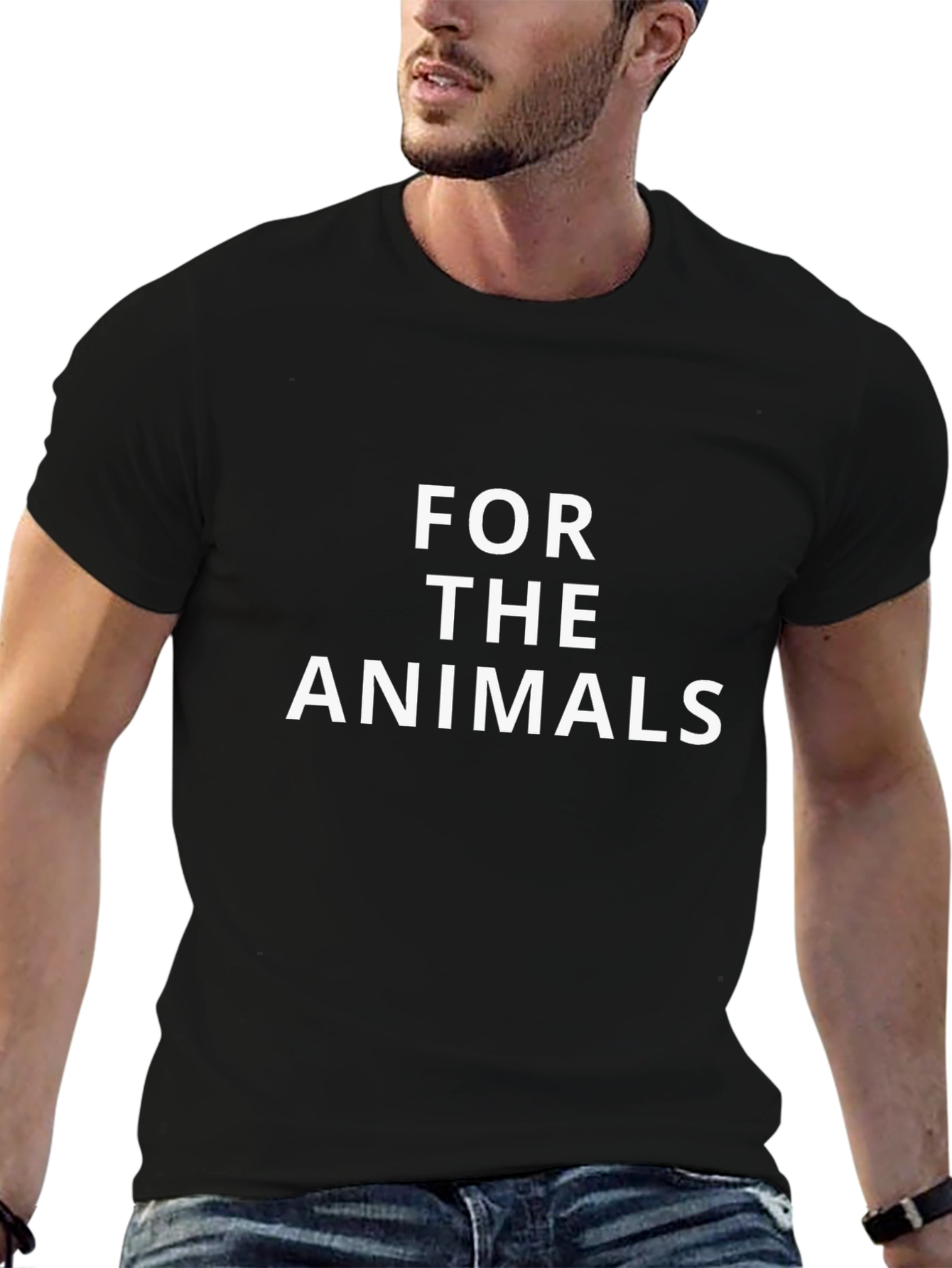 For The Animals Black Graphic Tee