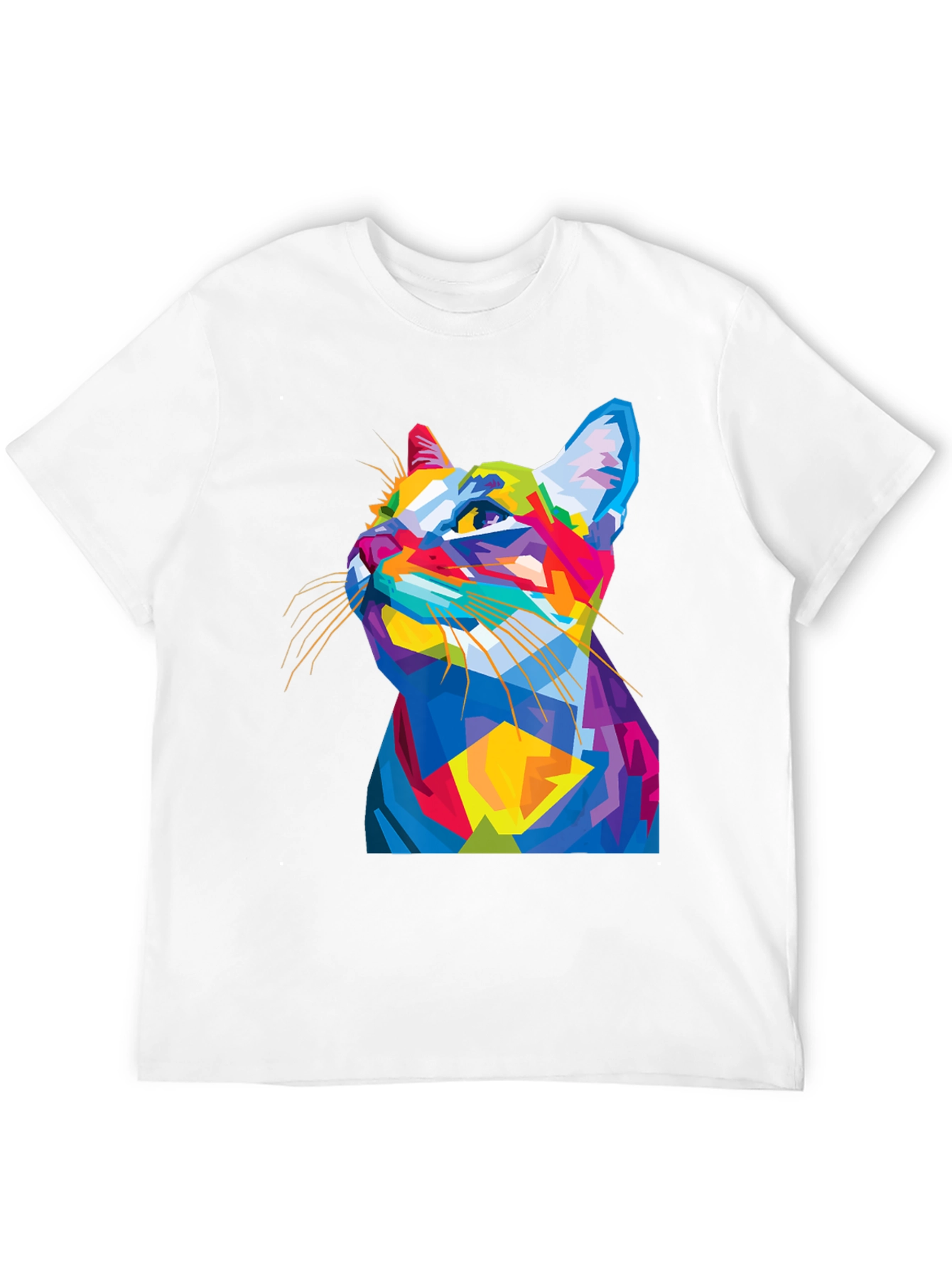 Abstract Cat Graphic Tee - Mens Black T-Shirt