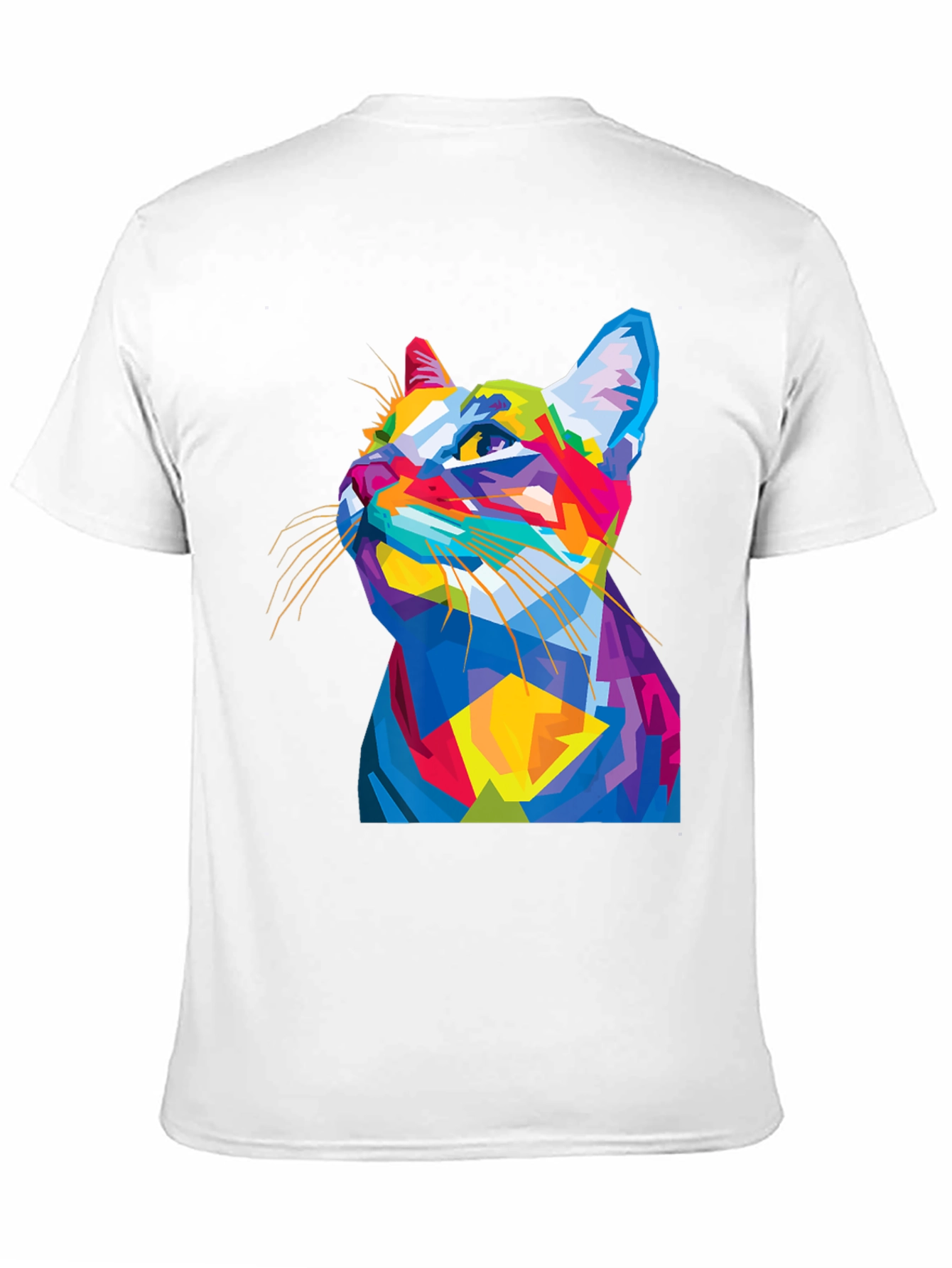 Abstract Cat Graphic Tee - Mens Black T-Shirt