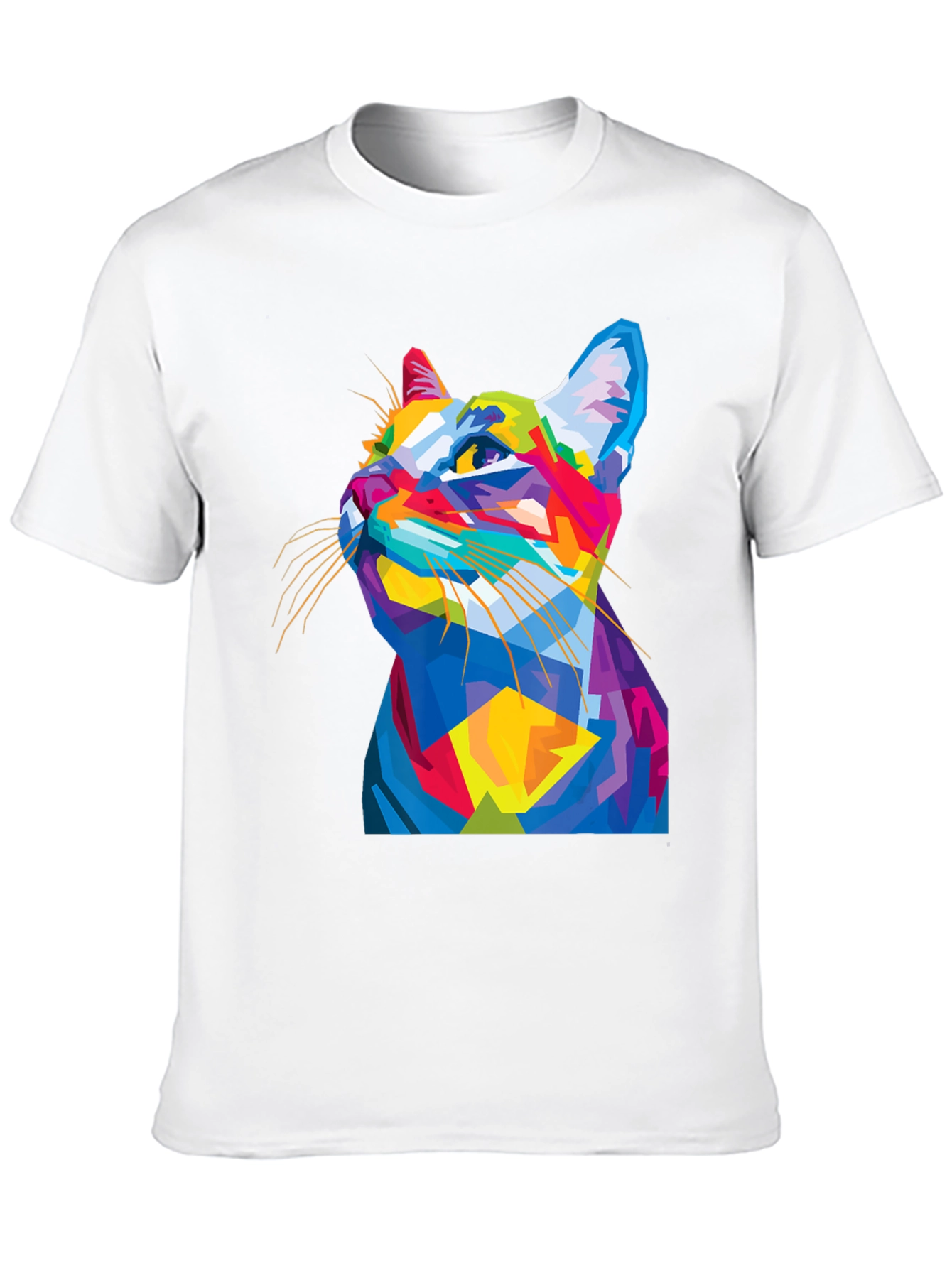 Abstract Cat Graphic Tee - Mens Black T-Shirt