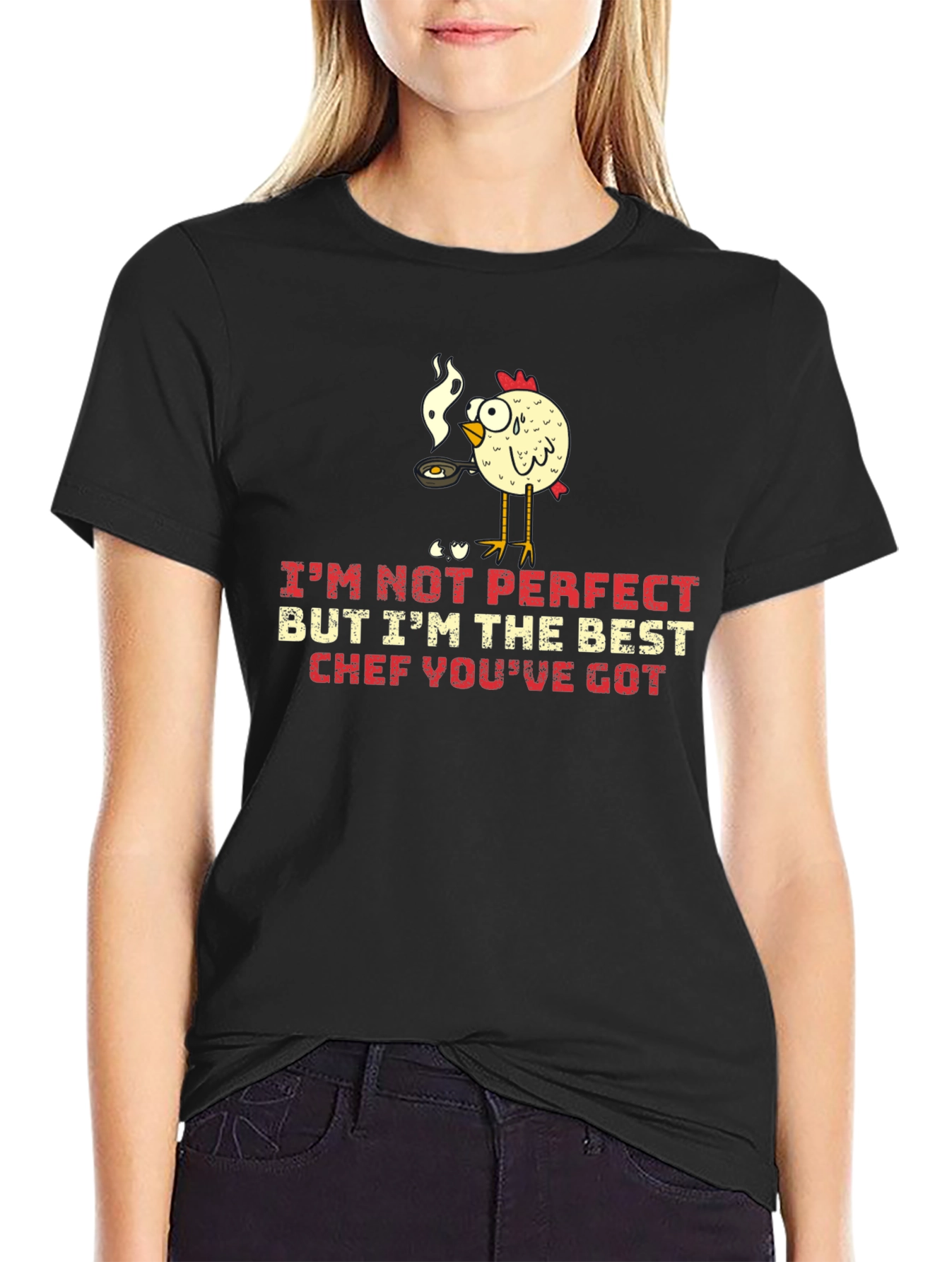 Funny Chicken Chef Graphic T-Shirt
