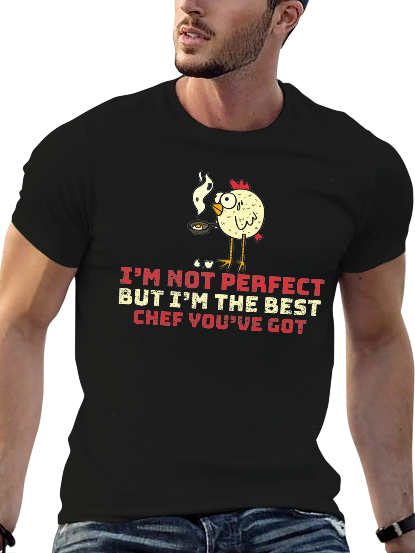 Funny Chicken Chef Graphic T-Shirt