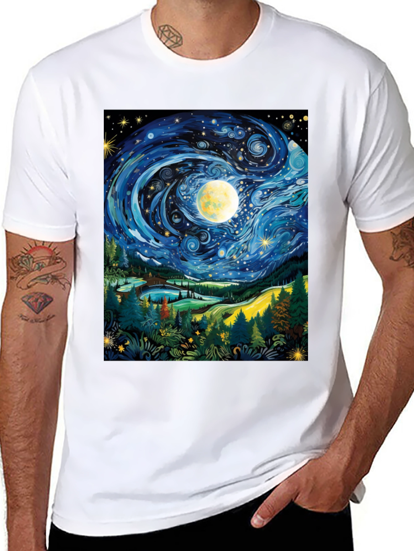 Starry Night T-Shirt Artistic Print