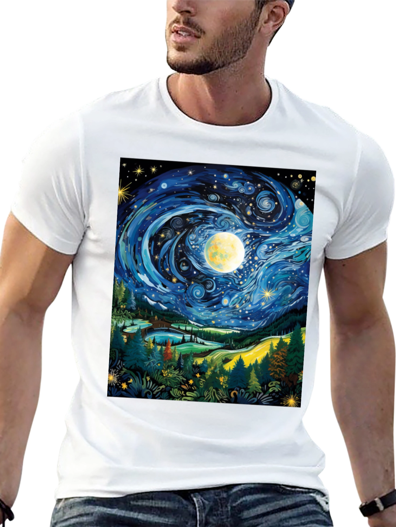 Starry Night T-Shirt Artistic Print