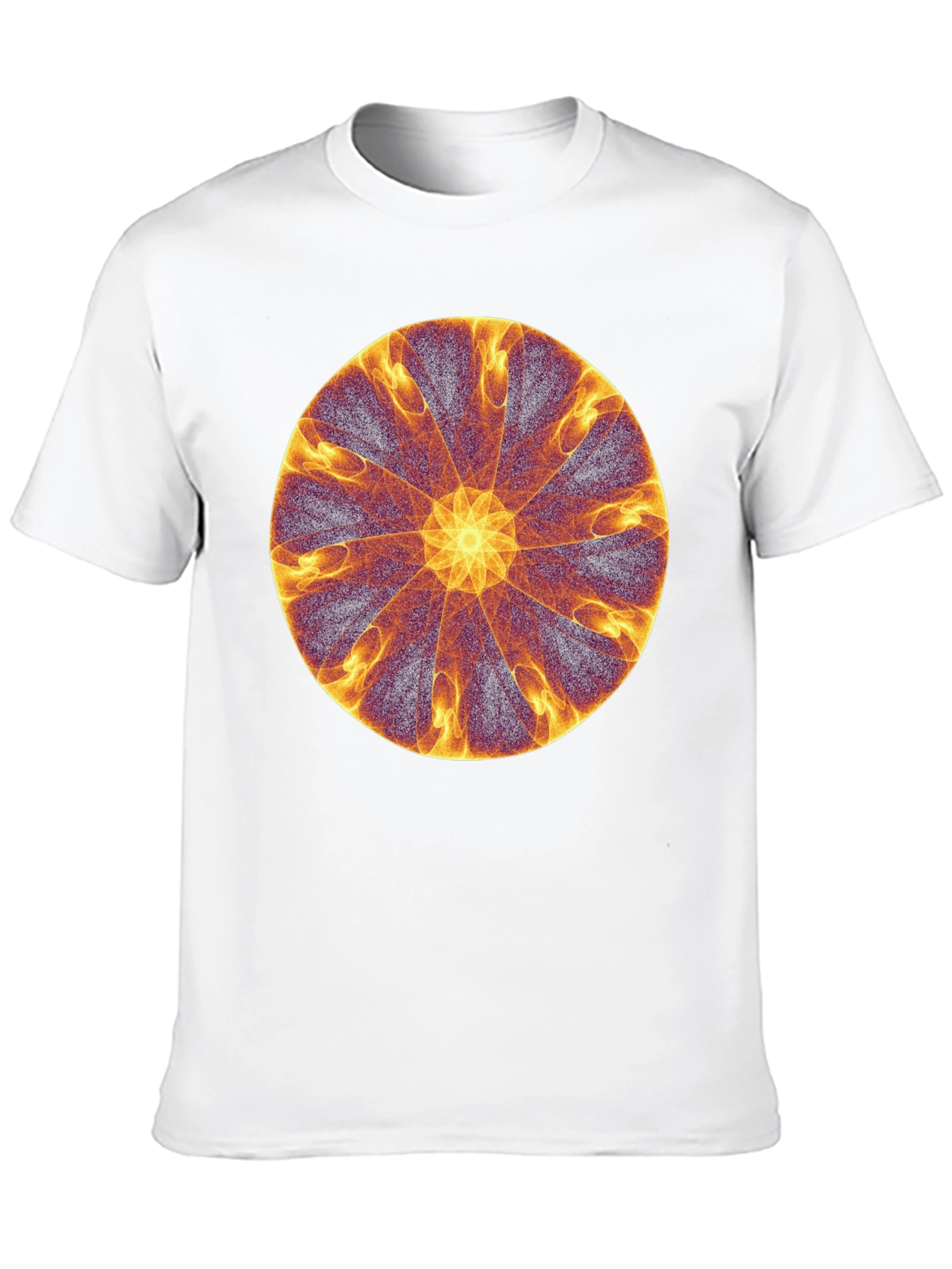 Abstract Fire Mandala Graphic Tee - Black