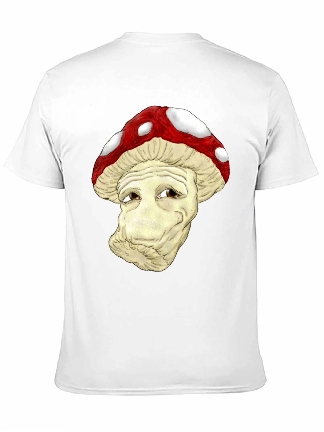 Mushroom Character Graphic Black T-Shirt