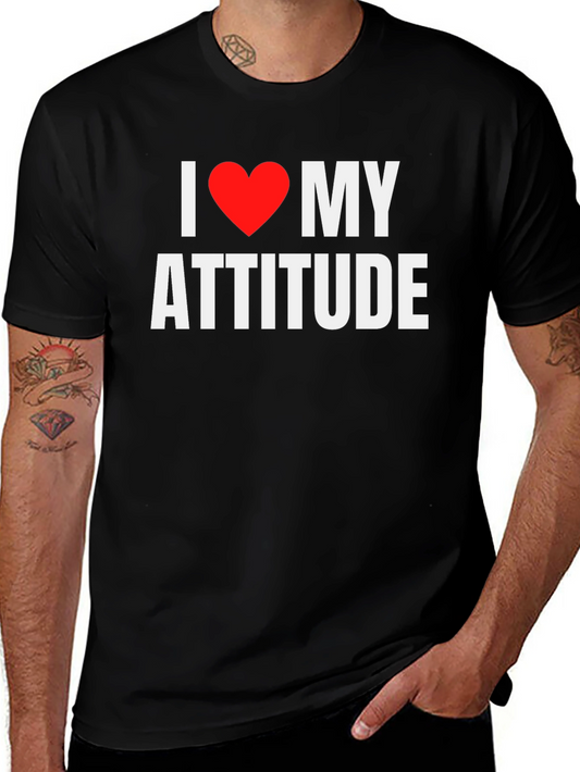 I Heart My Attitude Graphic Tee - Bold Black T-Shirt