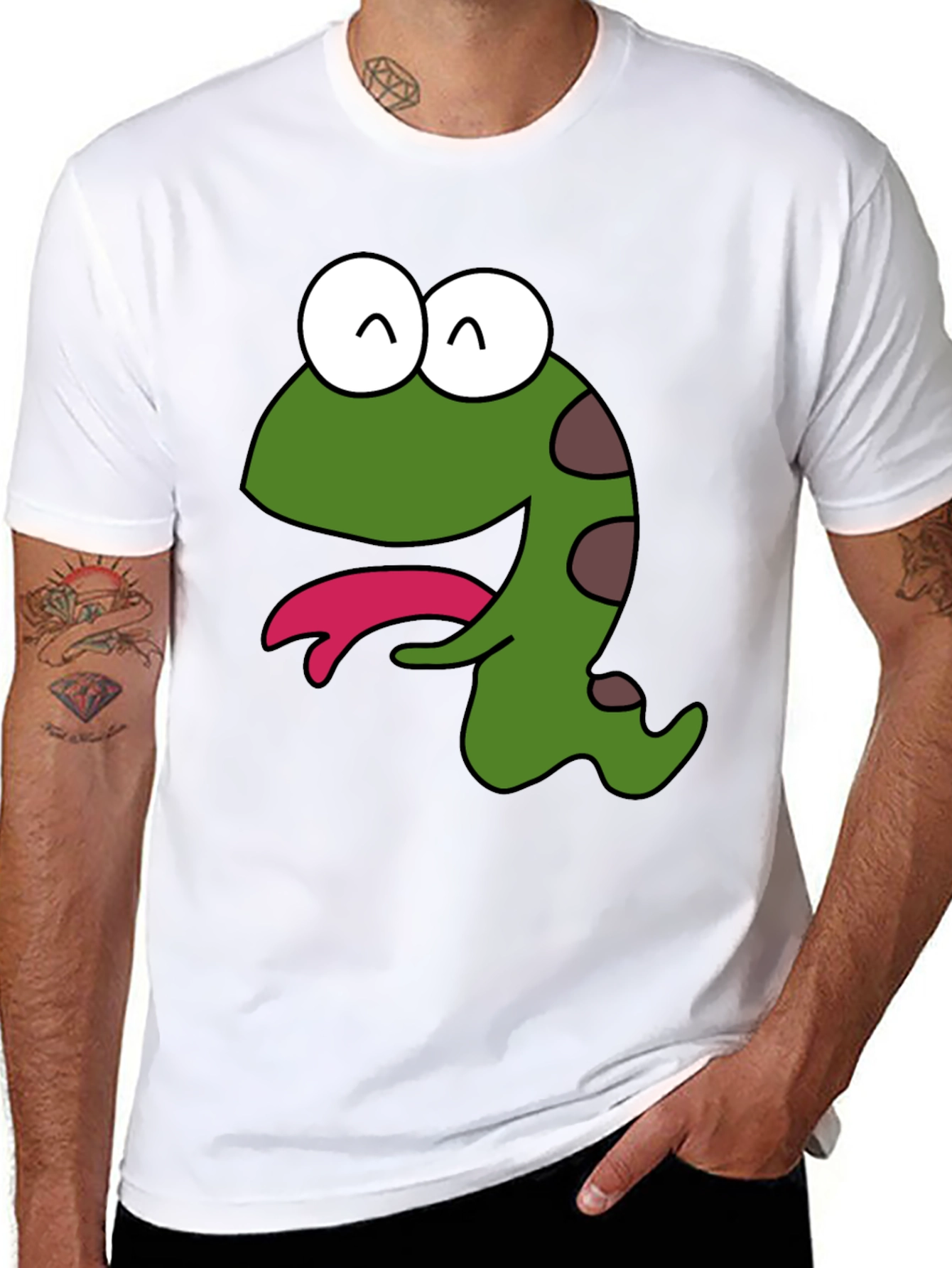 Cartoon Creature Graphic Black T-Shirt