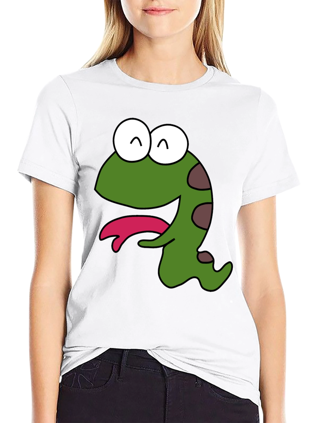 Cartoon Creature Graphic Black T-Shirt