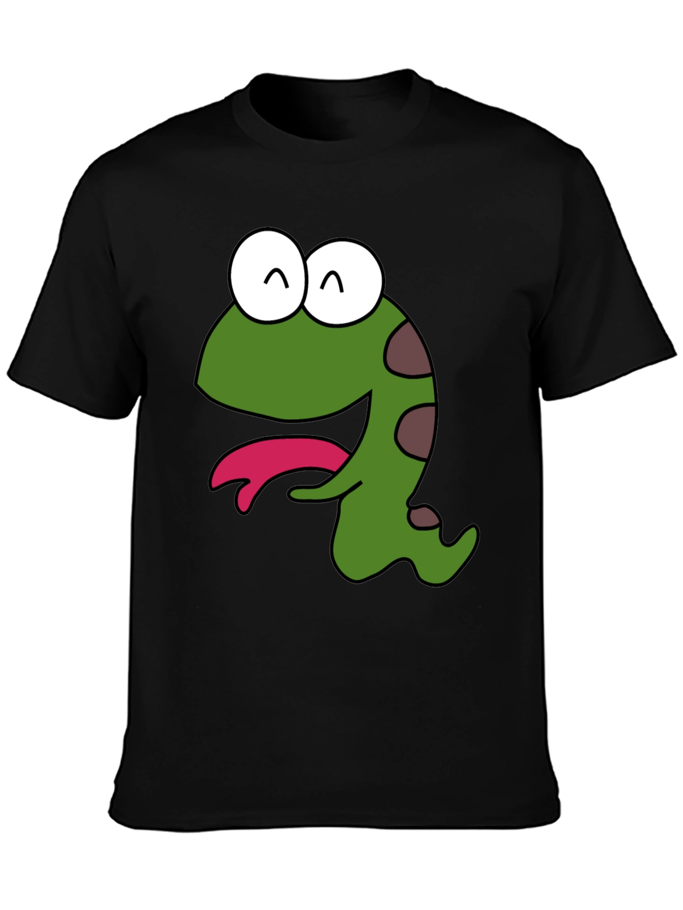 Cartoon Creature Graphic Black T-Shirt