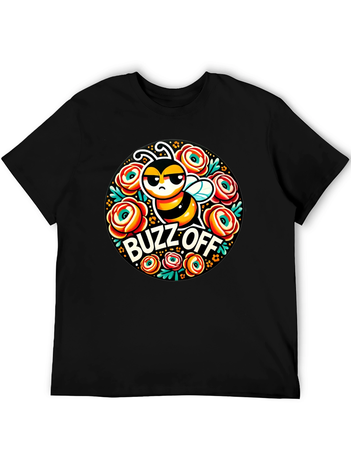 Buzz Off Bee Graphic T-Shirt - Black