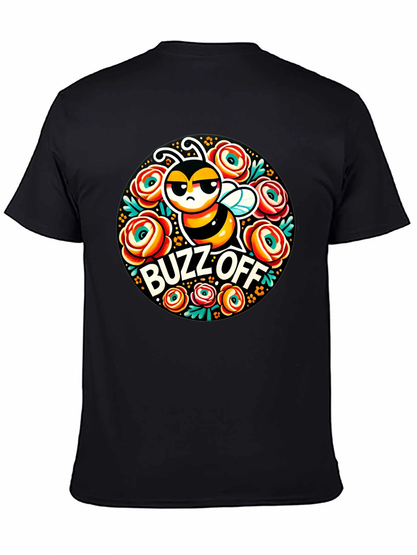 Buzz Off Bee Graphic T-Shirt - Black