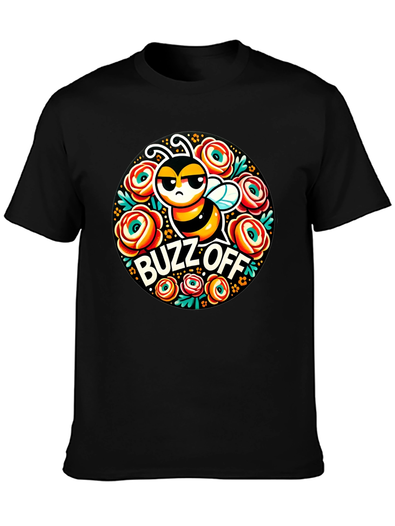 Buzz Off Bee Graphic T-Shirt - Black
