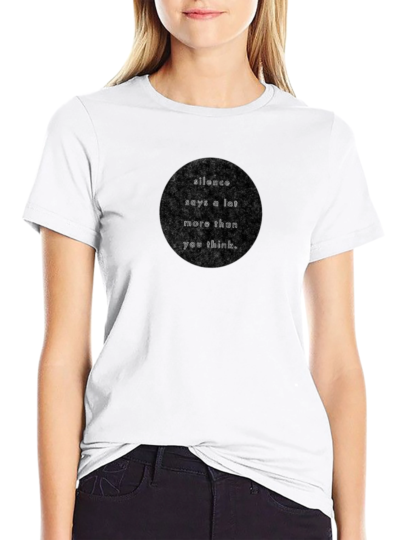 Silence Says A Lot Mens Black Graphic Tee