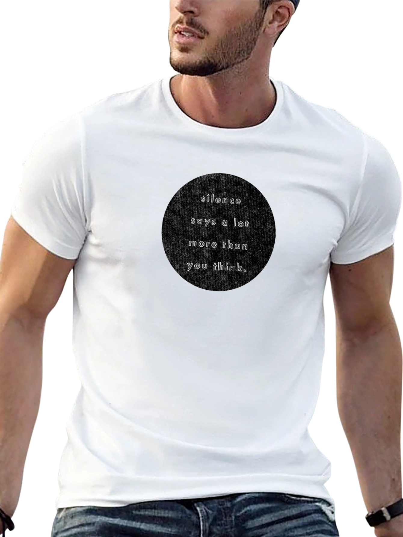 Silence Says A Lot Mens Black Graphic Tee