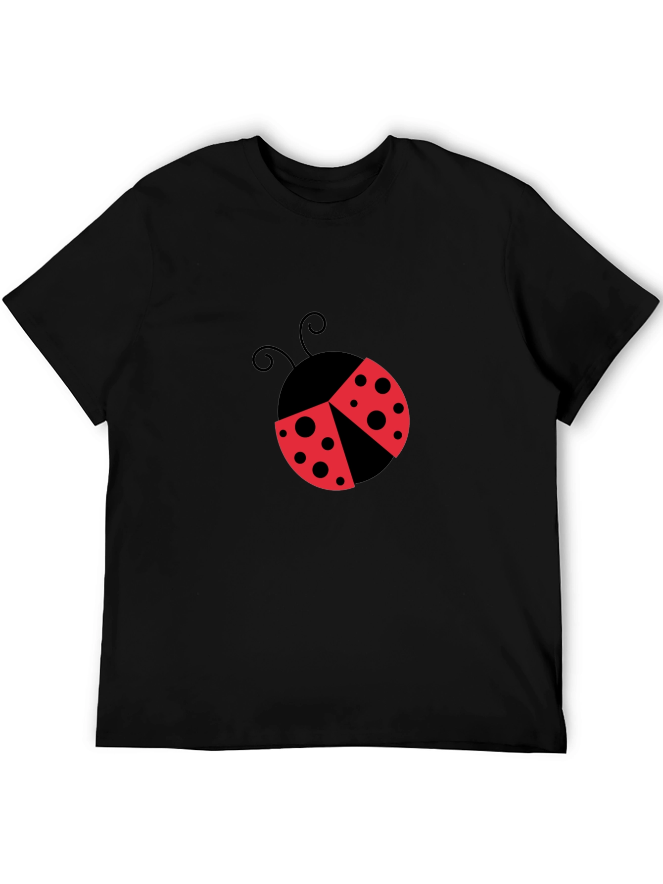 Ladybug Graphic T-Shirt - Black Cotton Blend