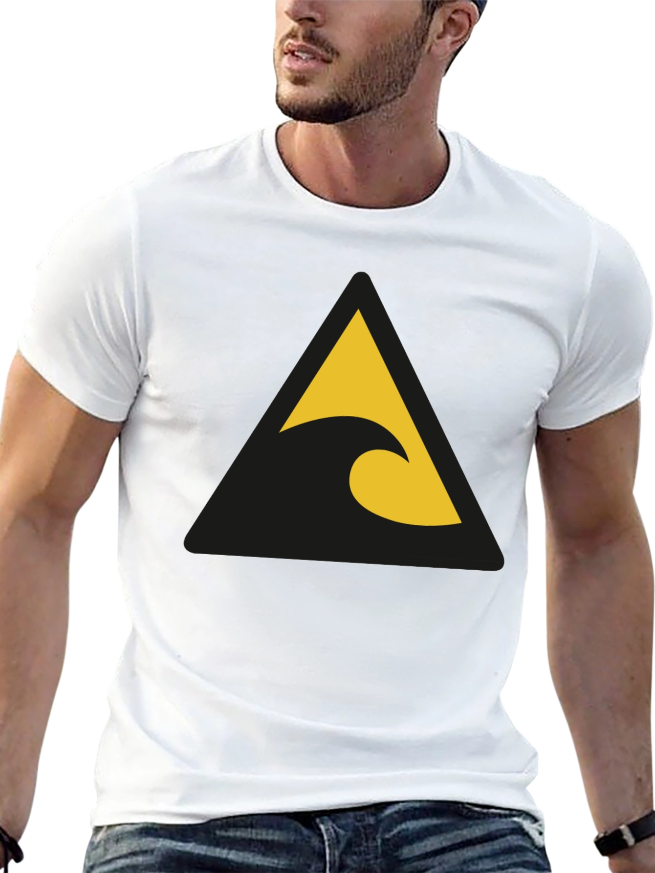 Triangle Wave Graphic Black Tee