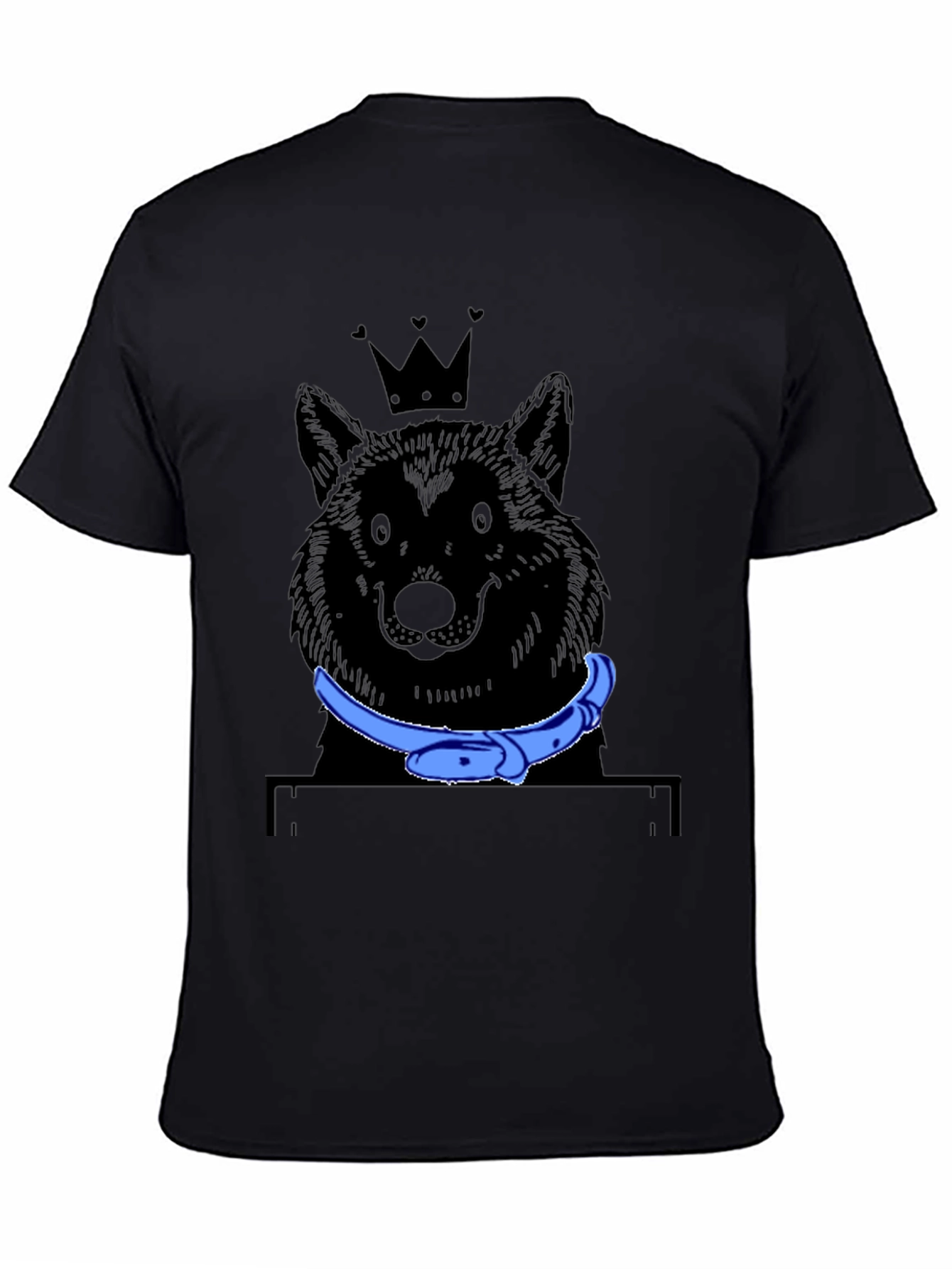 King Wolf Graphic Tee - Black Cotton T-Shirt