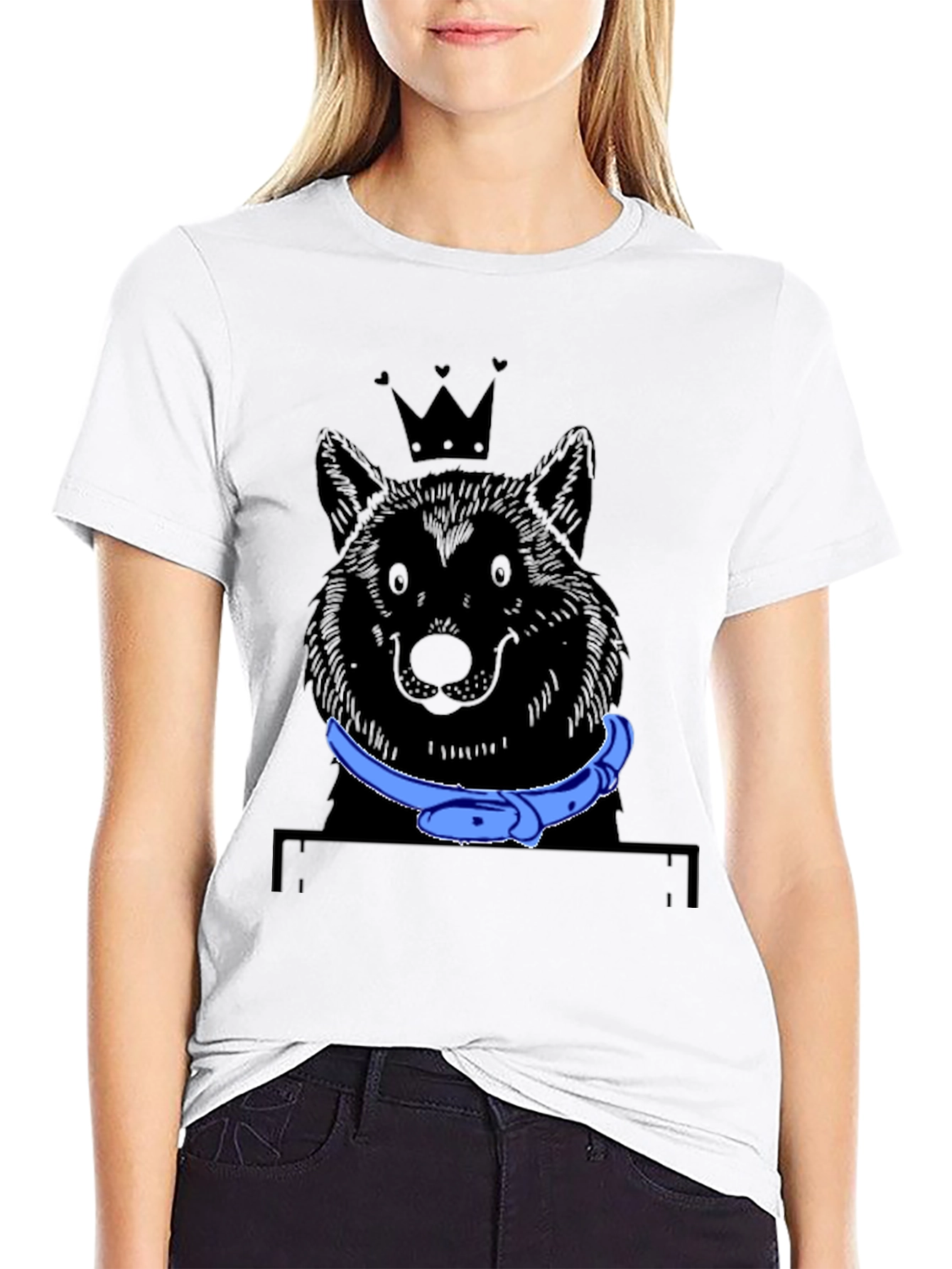 King Wolf Graphic Tee - Black Cotton T-Shirt