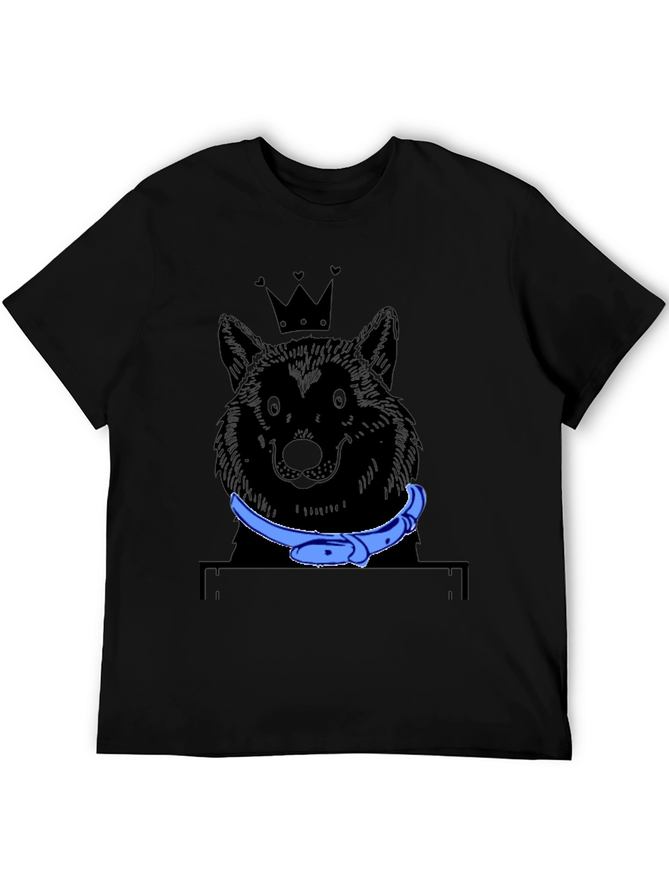 King Wolf Graphic Tee - Black Cotton T-Shirt