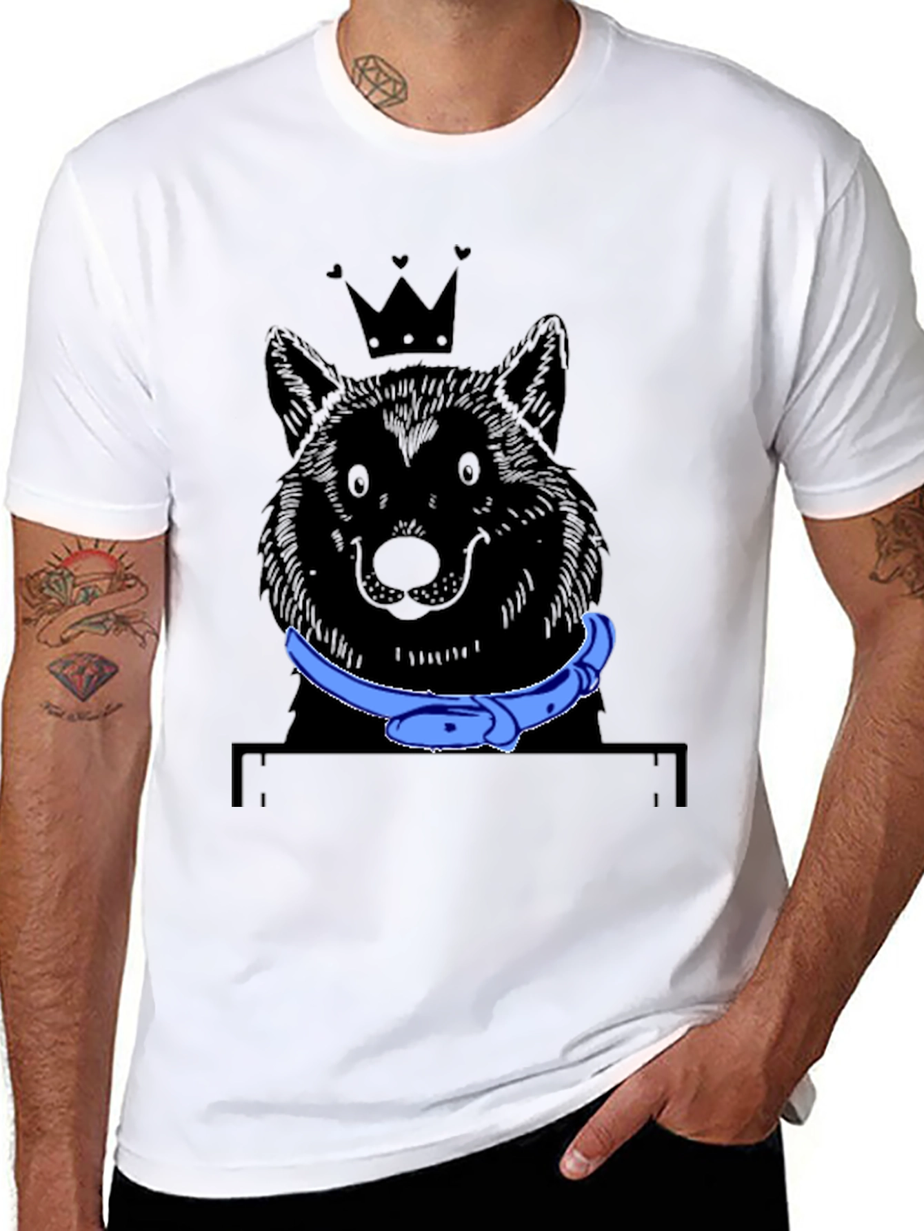 King Wolf Graphic Tee - Black Cotton T-Shirt