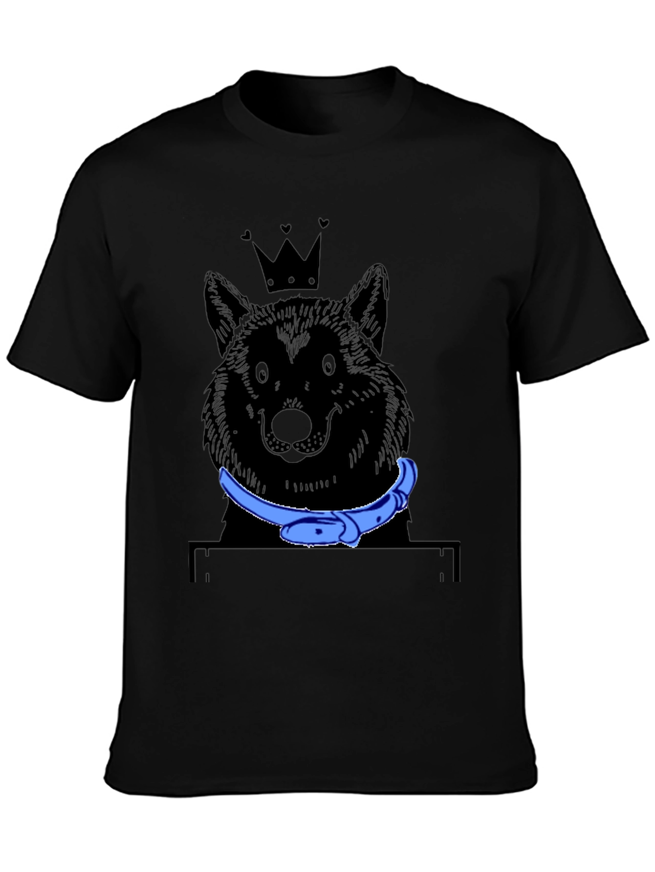 King Wolf Graphic Tee - Black Cotton T-Shirt