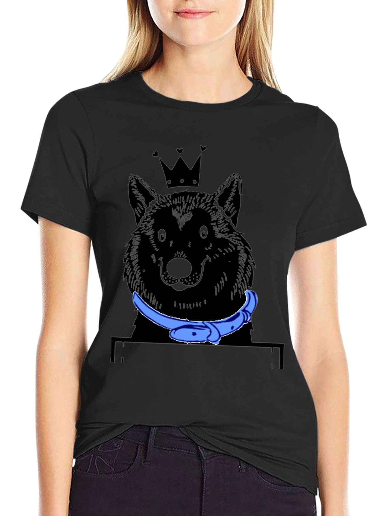 King Wolf Graphic Tee - Black Cotton T-Shirt