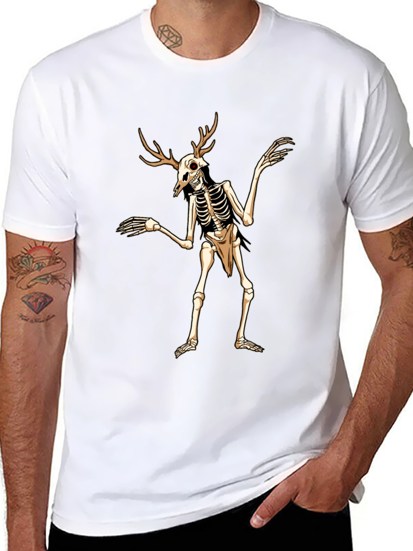 Antlered Skeleton Graphic Tee