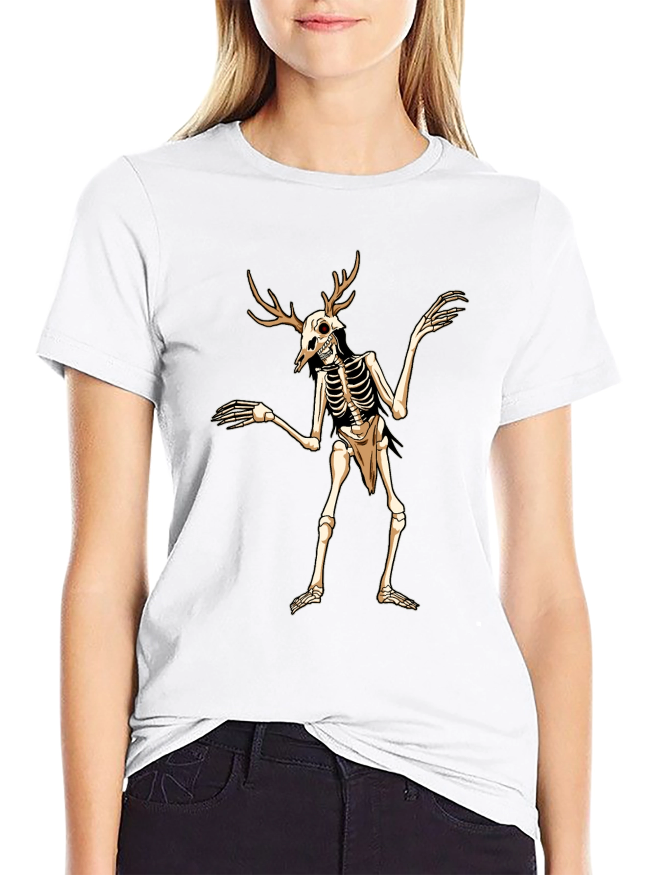 Antlered Skeleton Graphic Tee