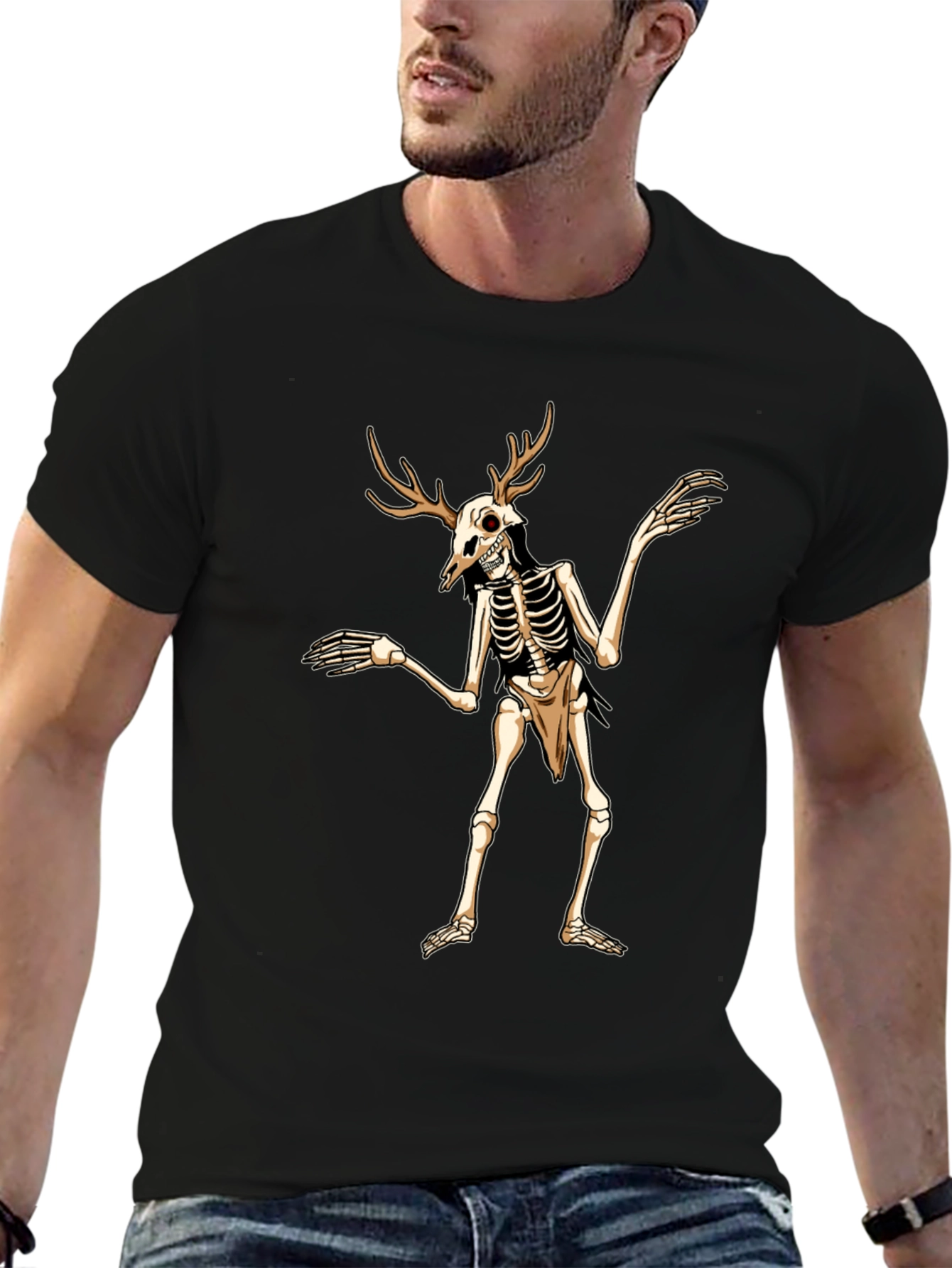 Antlered Skeleton Graphic Tee