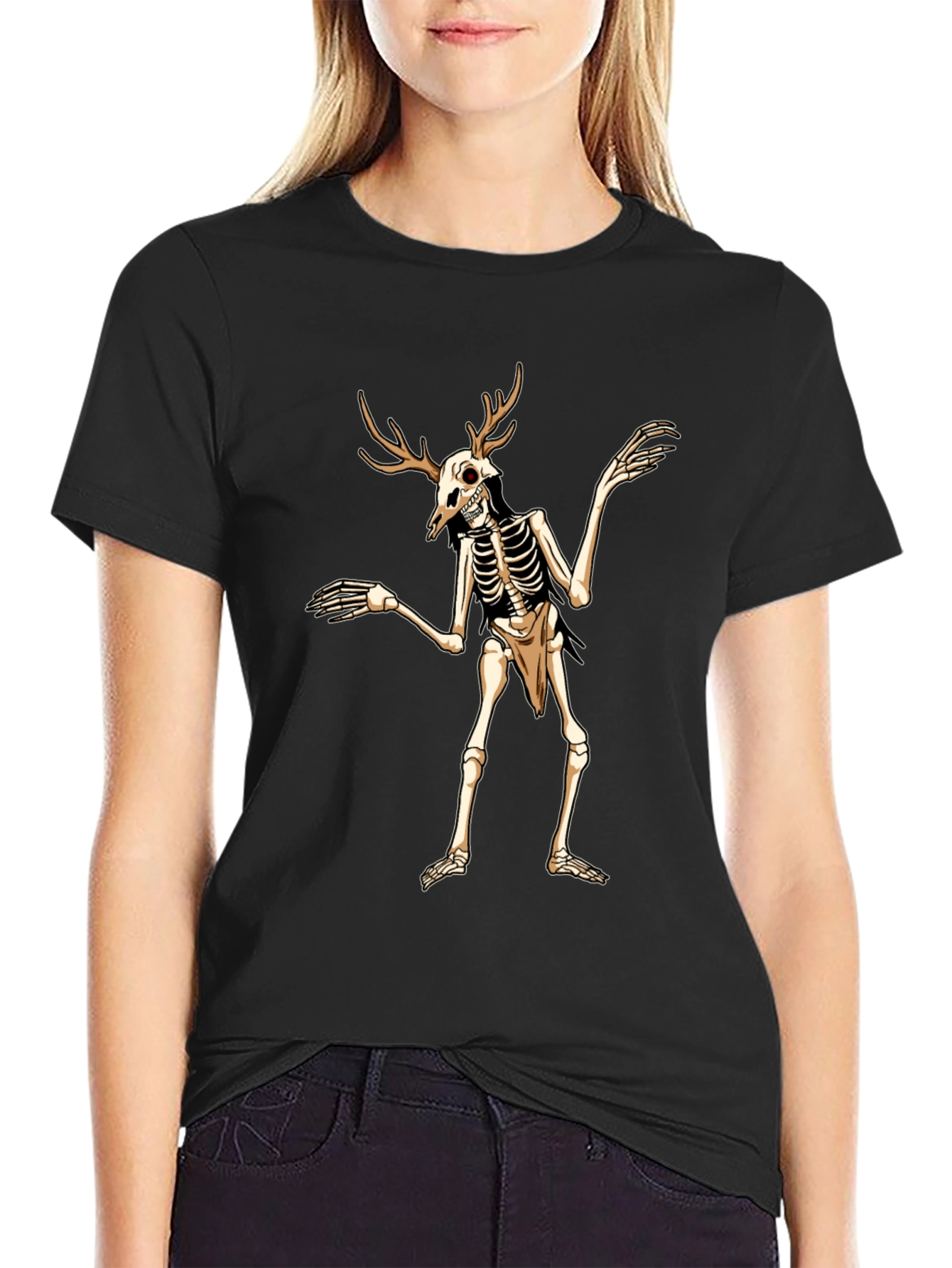 Antlered Skeleton Graphic Tee