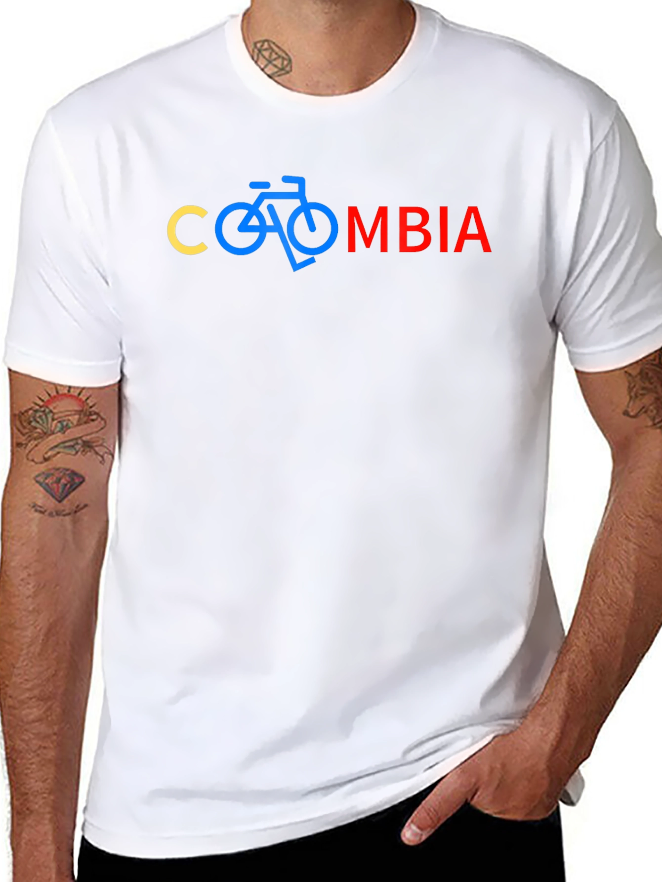 Colombia Cycling T-Shirt - Black Crew Neck Tee