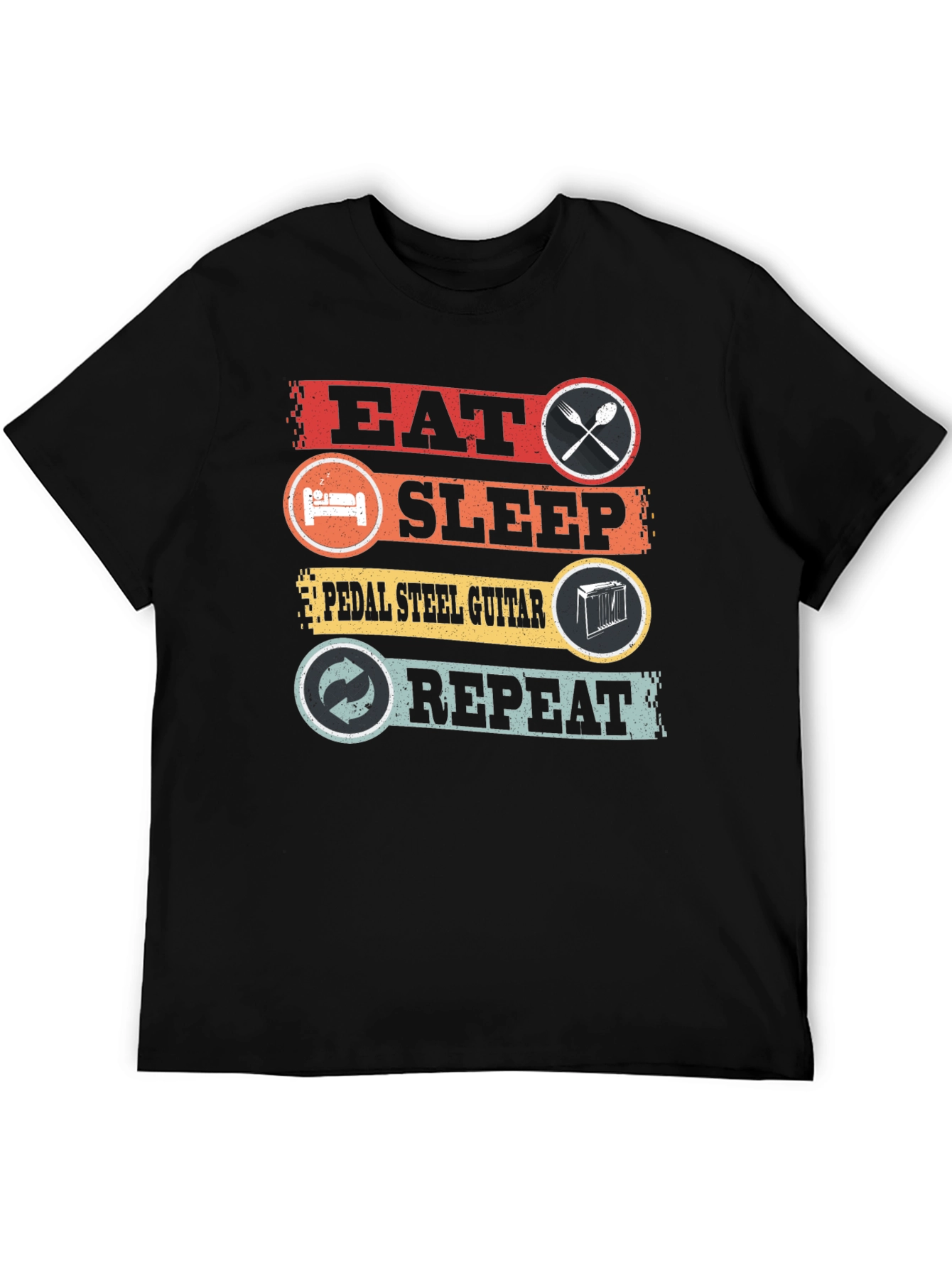 Eat Sleep Pedal Steel Guitar Repeat Graphic T-Shirt