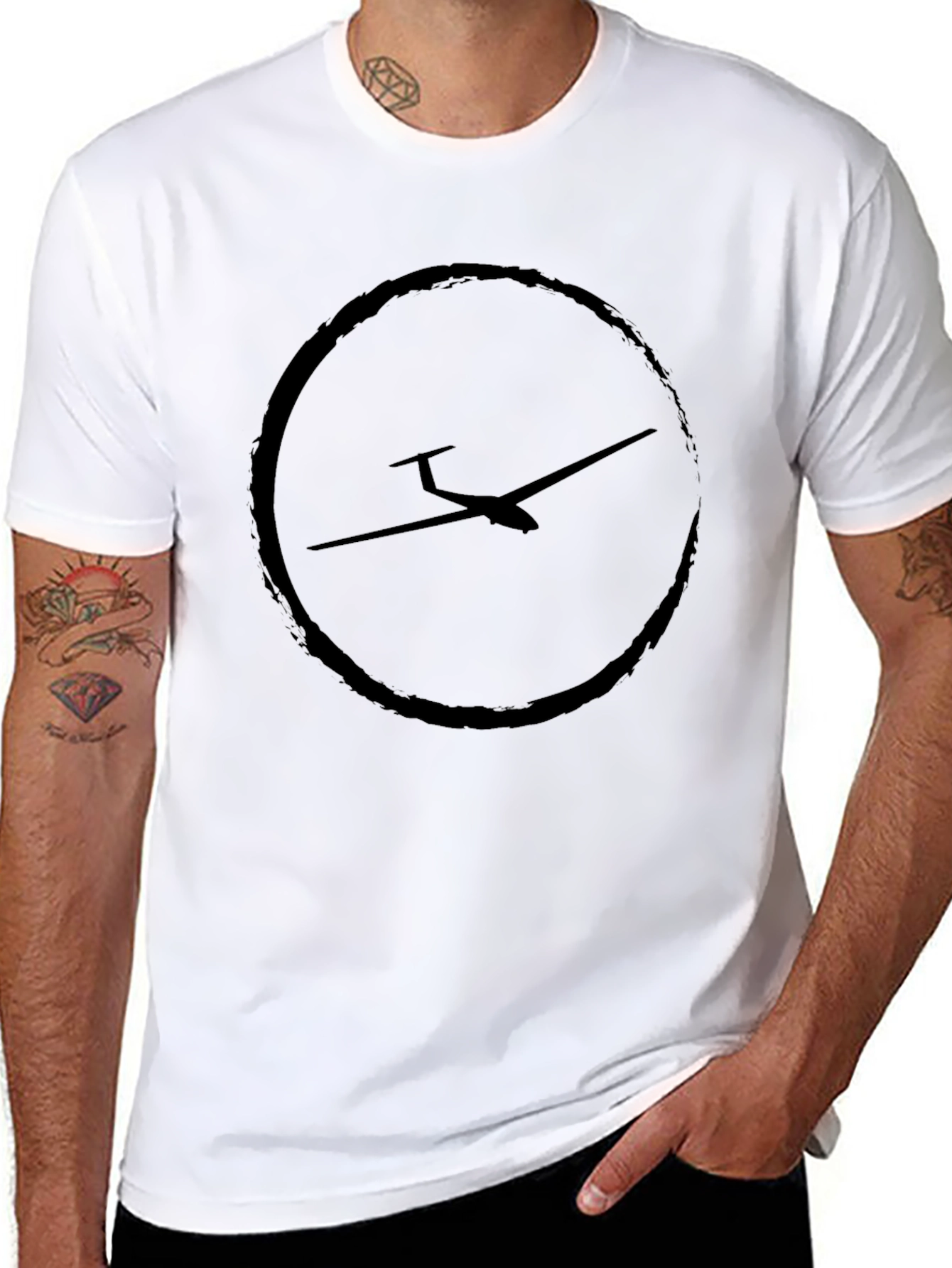 Black Glider Plane T-Shirt