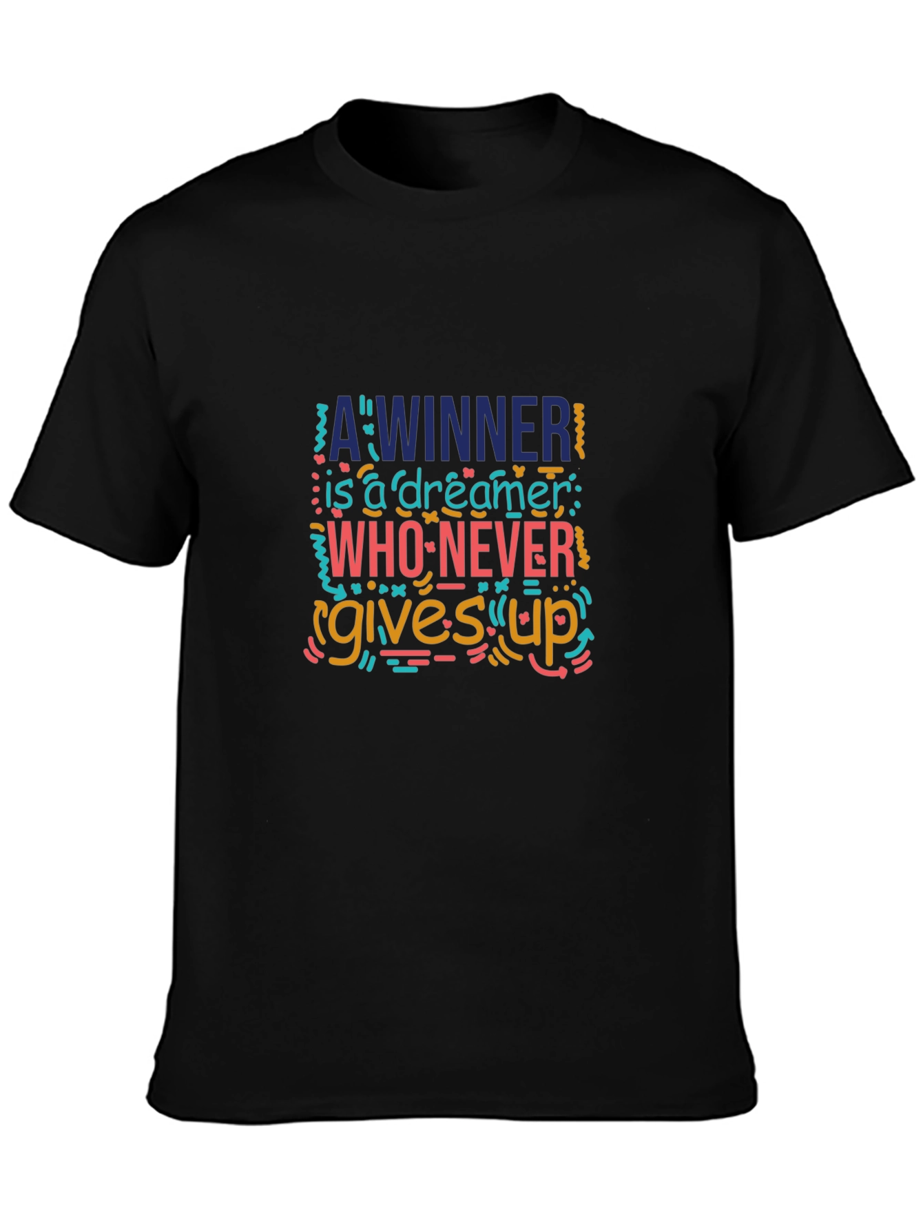 Inspirational Graphic Tee - Dreamer Never Gives Up!