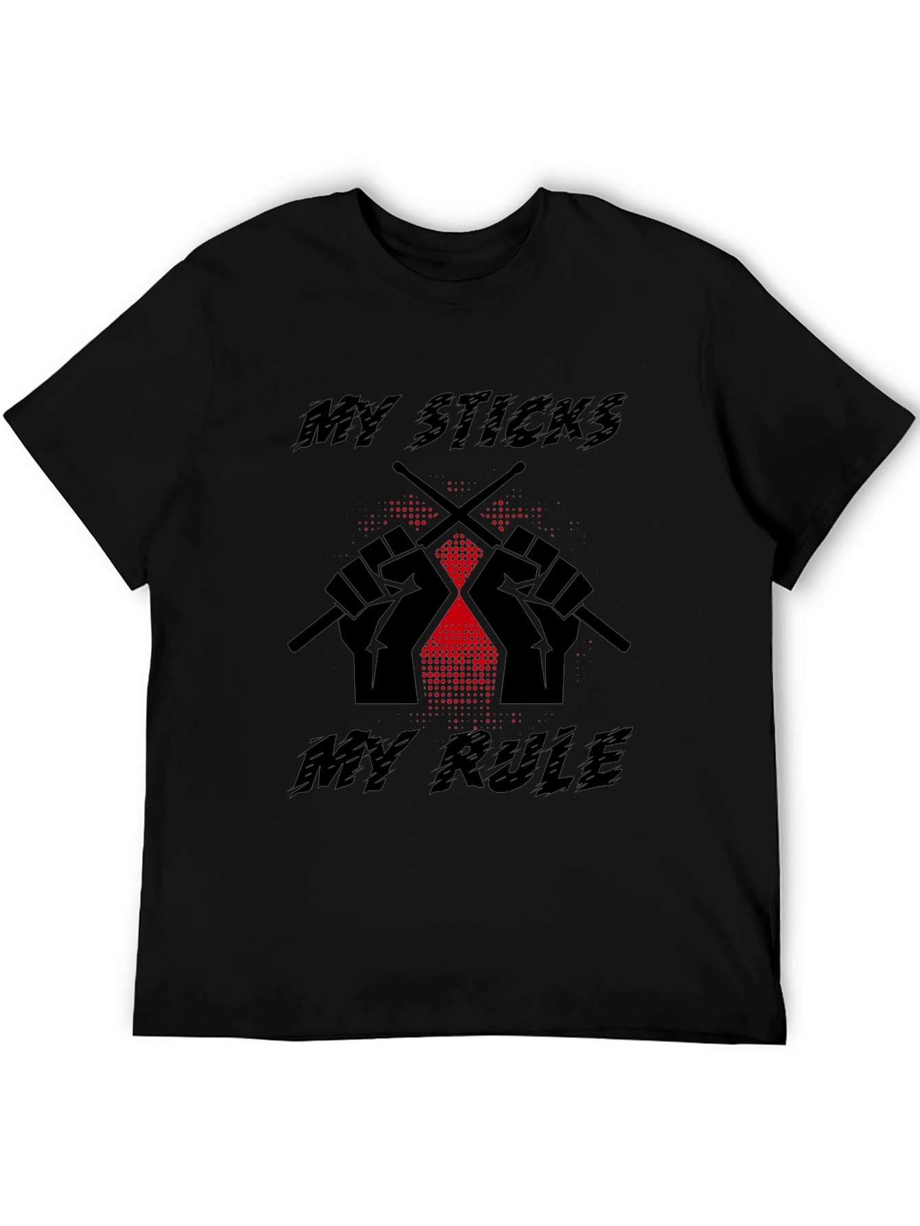 My Sticks My Rule Black Graphic Tee