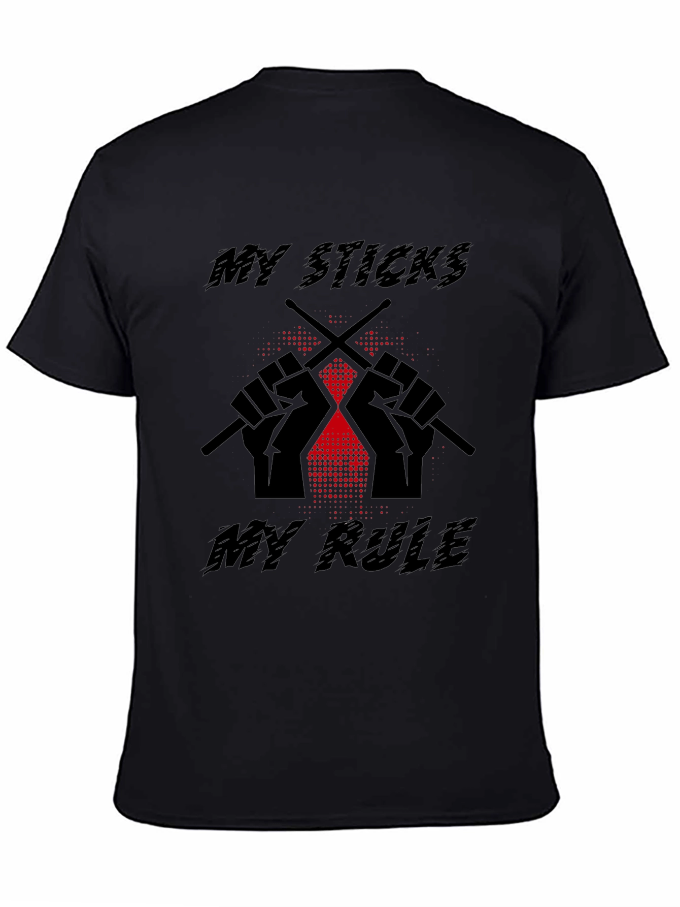 My Sticks My Rule Black Graphic Tee