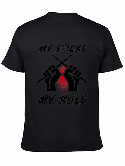 My Sticks My Rule Black Graphic Tee