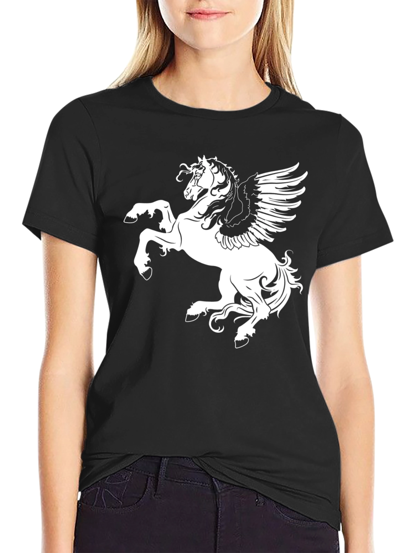 Pegasus Graphic Tee - Black Cotton