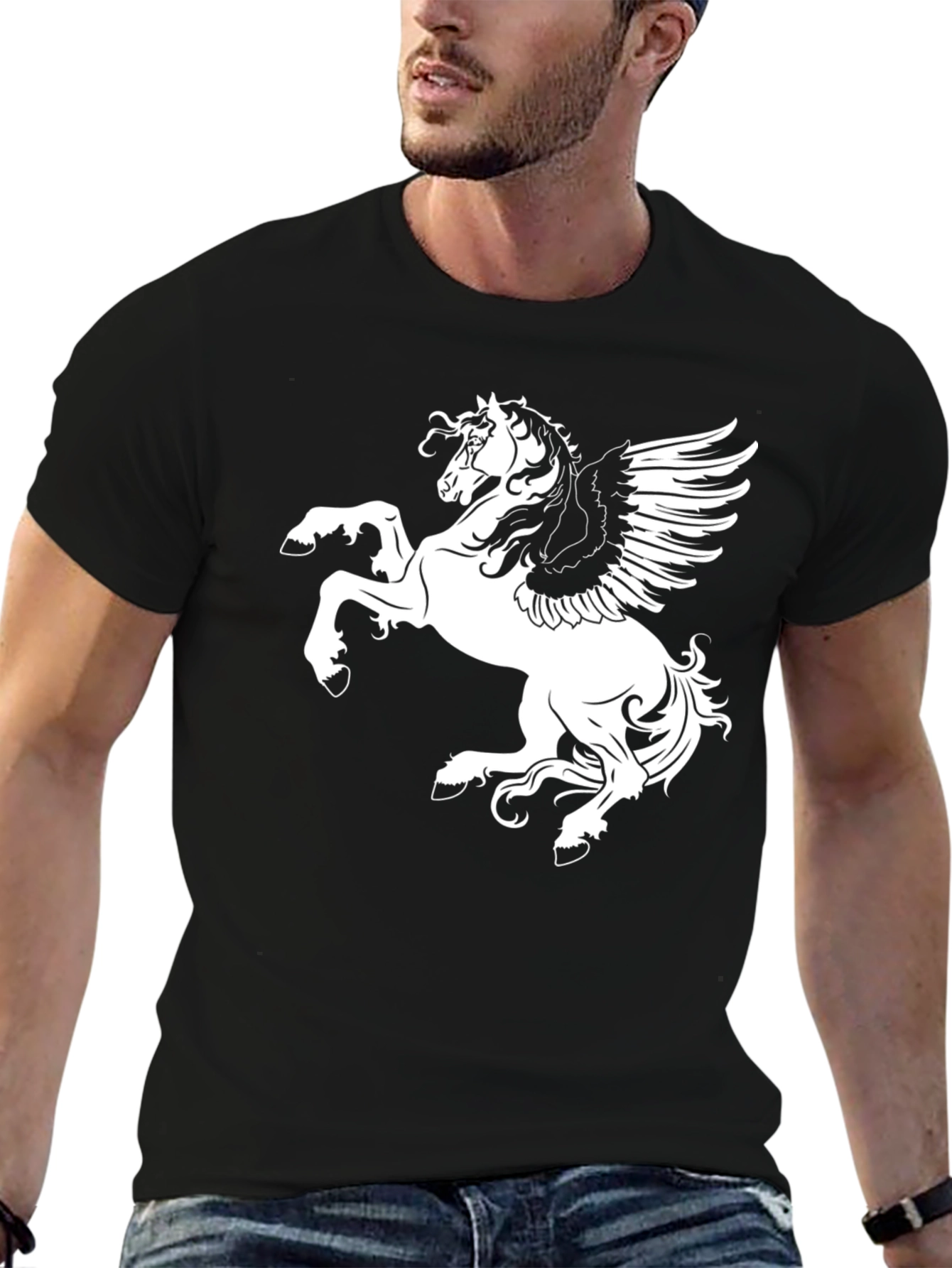 Pegasus Graphic Tee - Black Cotton