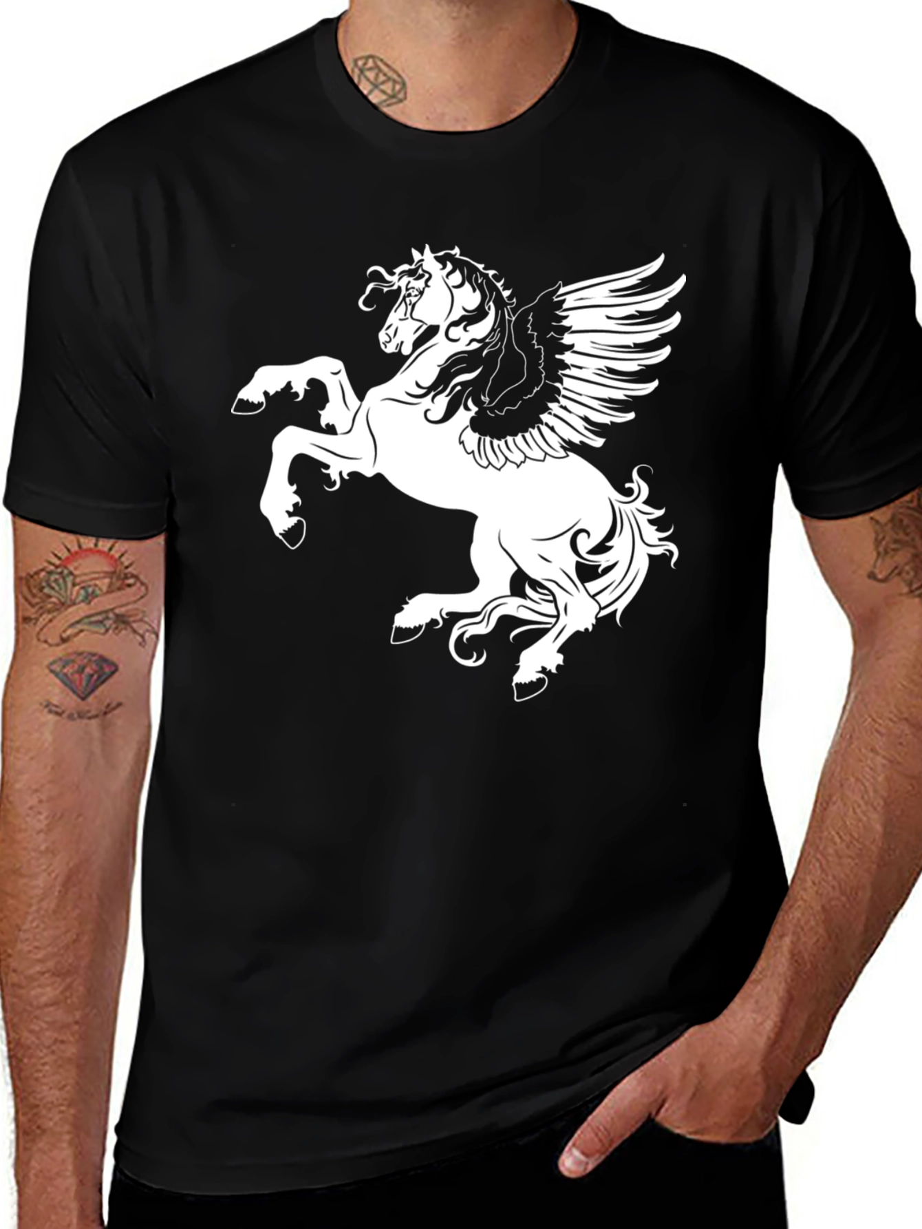 Pegasus Graphic Tee - Black Cotton