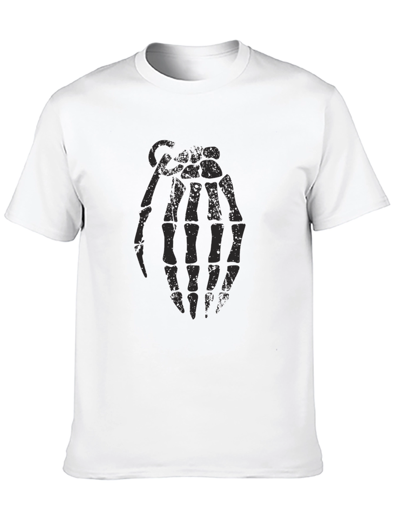 Skeleton Hand Grenade Black T-Shirt