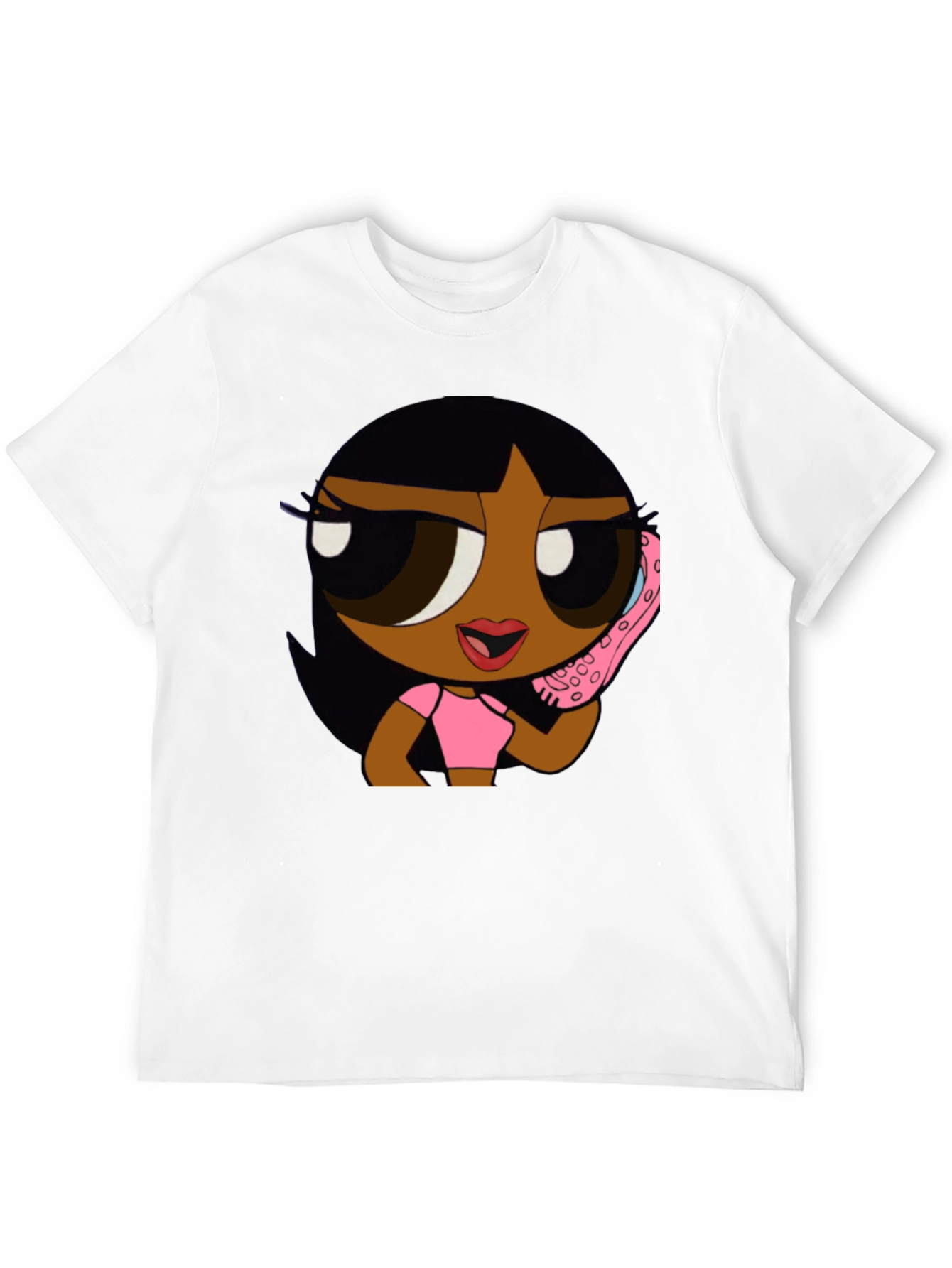 Cartoon Girl Black T-Shirt - Stylish Graphic Tee