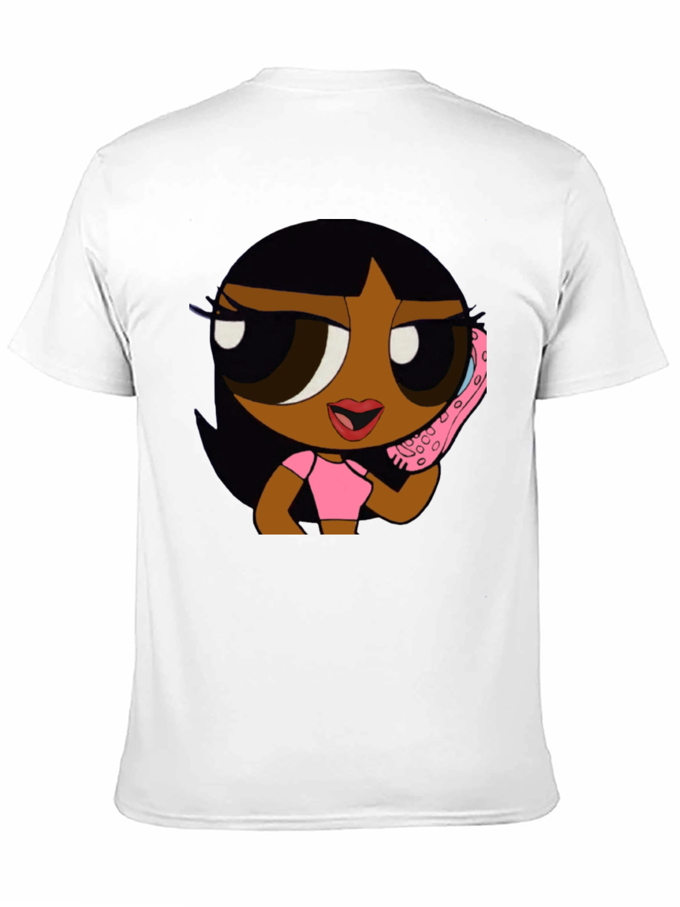 Cartoon Girl Black T-Shirt - Stylish Graphic Tee