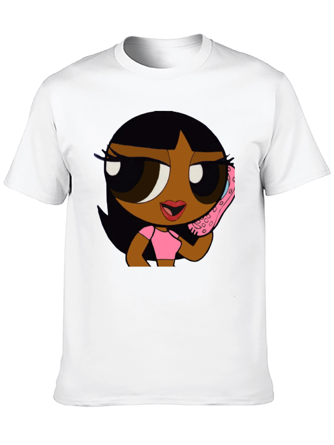 Cartoon Girl Black T-Shirt - Stylish Graphic Tee