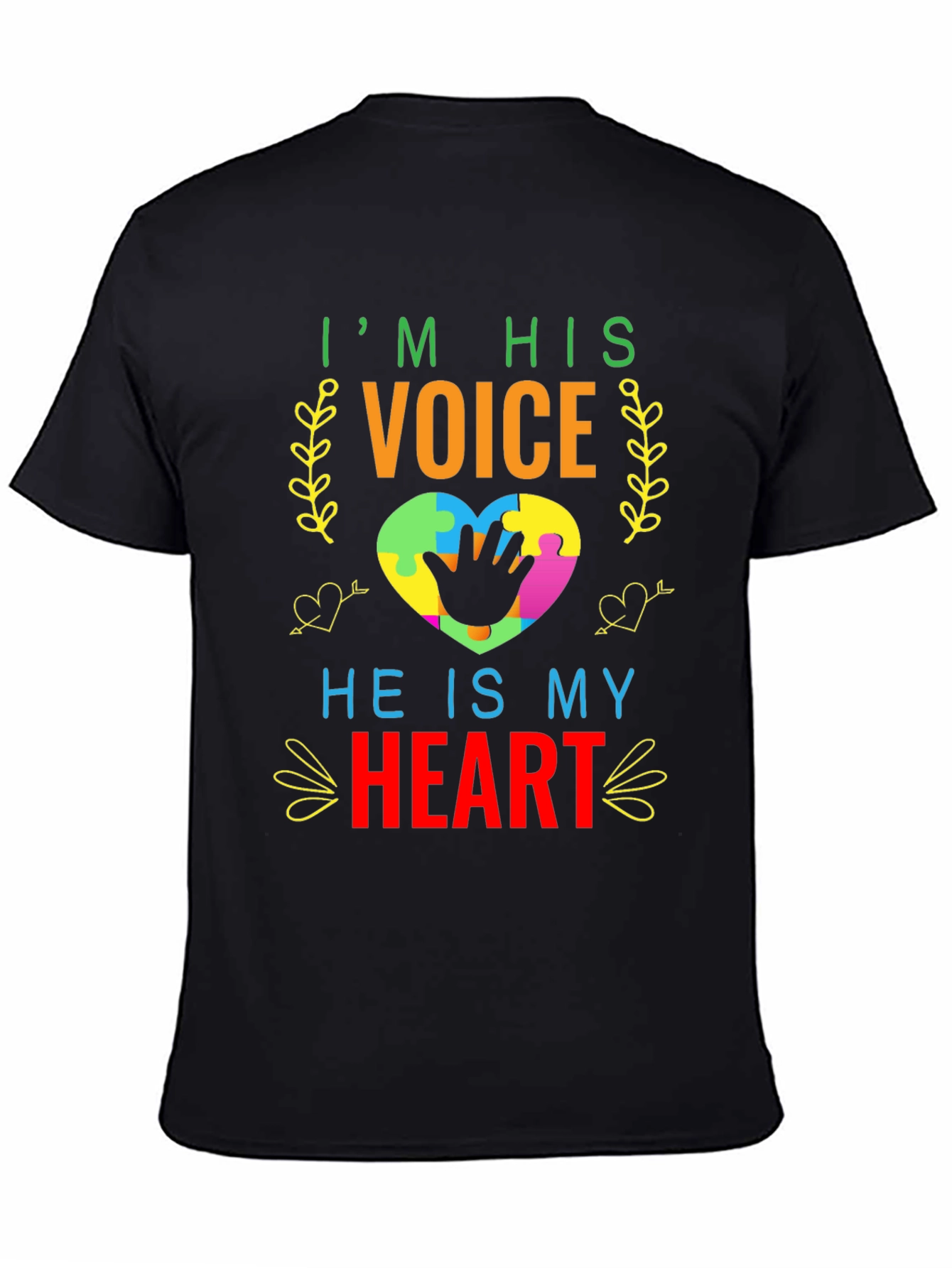 Autism Awareness T-Shirt - Im His Voice Heart Tee